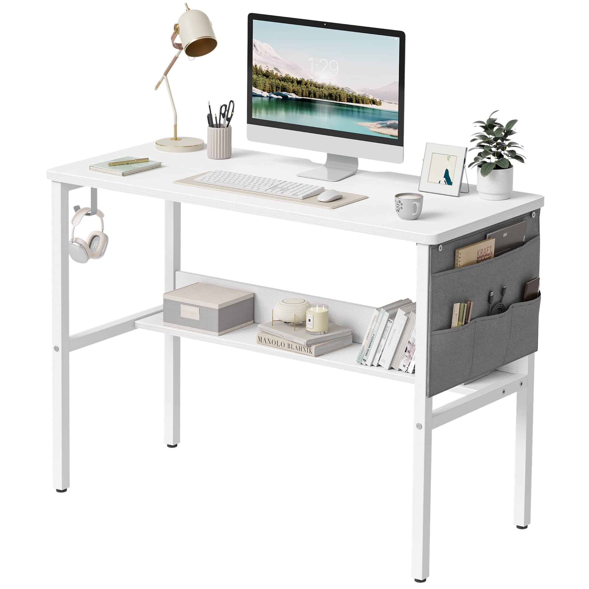 学習デスク・ワークデスク Amazon | CubiCubi デスク 机 幅96cm*奥行き40cm パソコンデスク 机pc