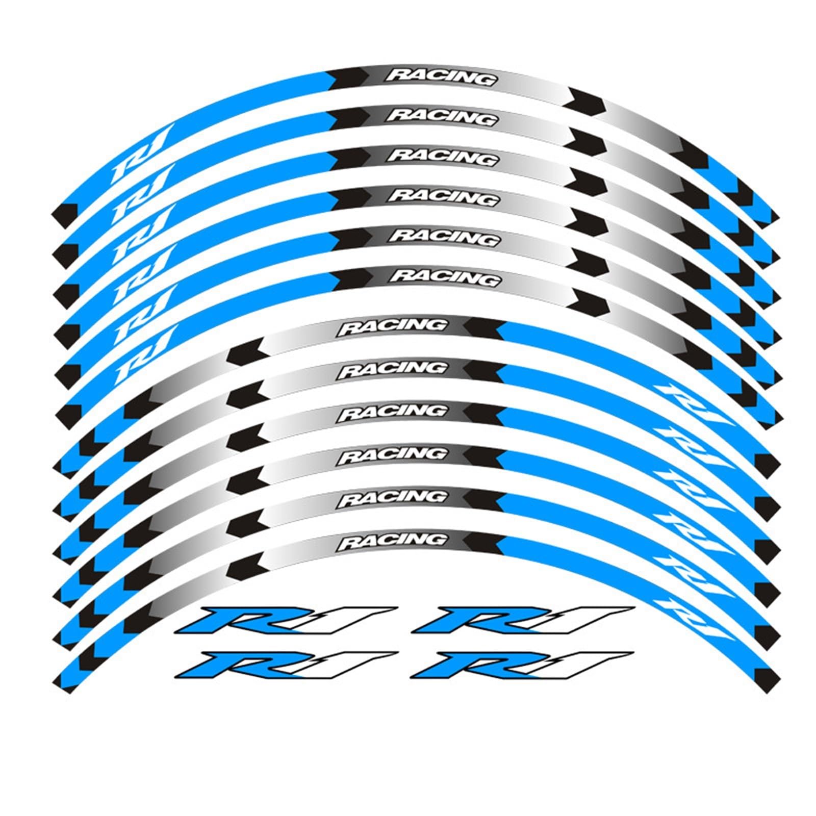for Yamaha YZF R1 Motorcycle Reflective Decals Wheels Moto Rim Stickers Sticker