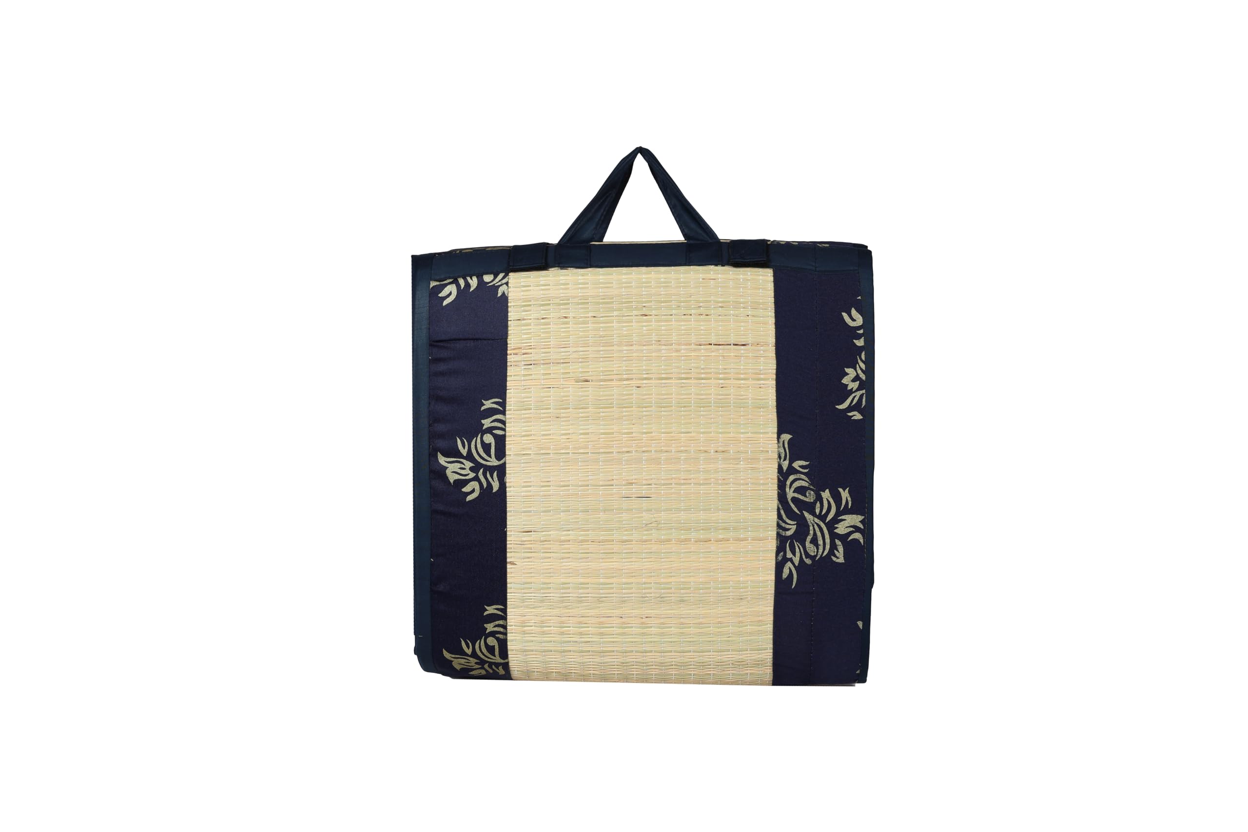 CRAFT OF INDIA Foldable Kora Grass Cushion, Easy Portable and Folding Mat (Blue, 3 X 6 Feet, 24 Mm Thickness)-image-10