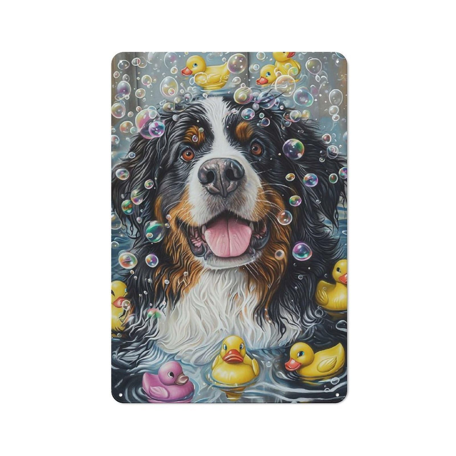 Junmoney Bernese Mountain Dog Metal Plaque 30X20cm With For Pub Or Café, Rustic Decor, For Pub Decor Enthusiasts