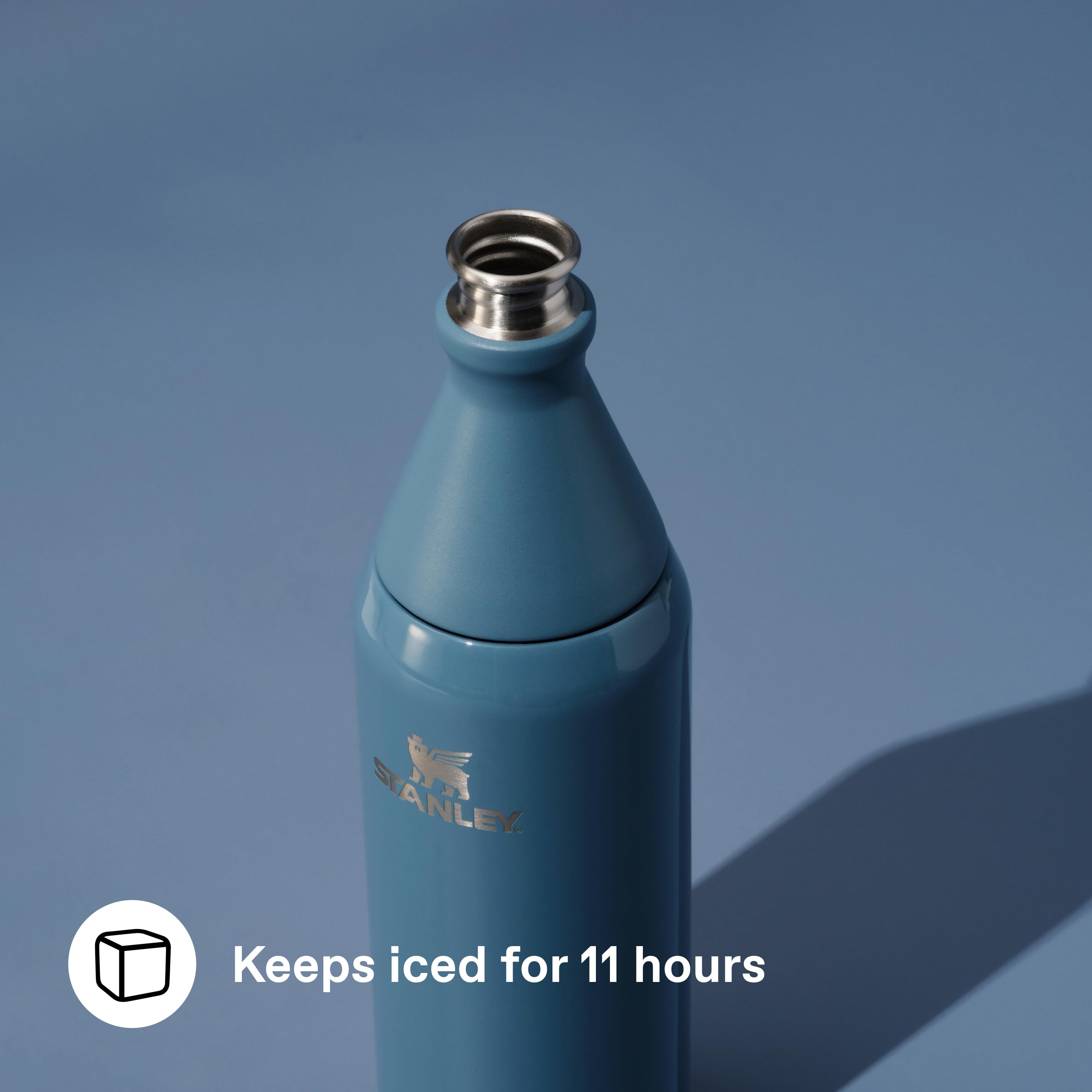 Stanley 1913 The All Day Slim Butelka na Wodę 0.6L - Indigo Gloss | Zimny przez 6 godzin - Mrożony przez 11 godzin - Stal nierdzewna z recyklingu wolna od BPA - Szczelny - Można myć w zmywarce