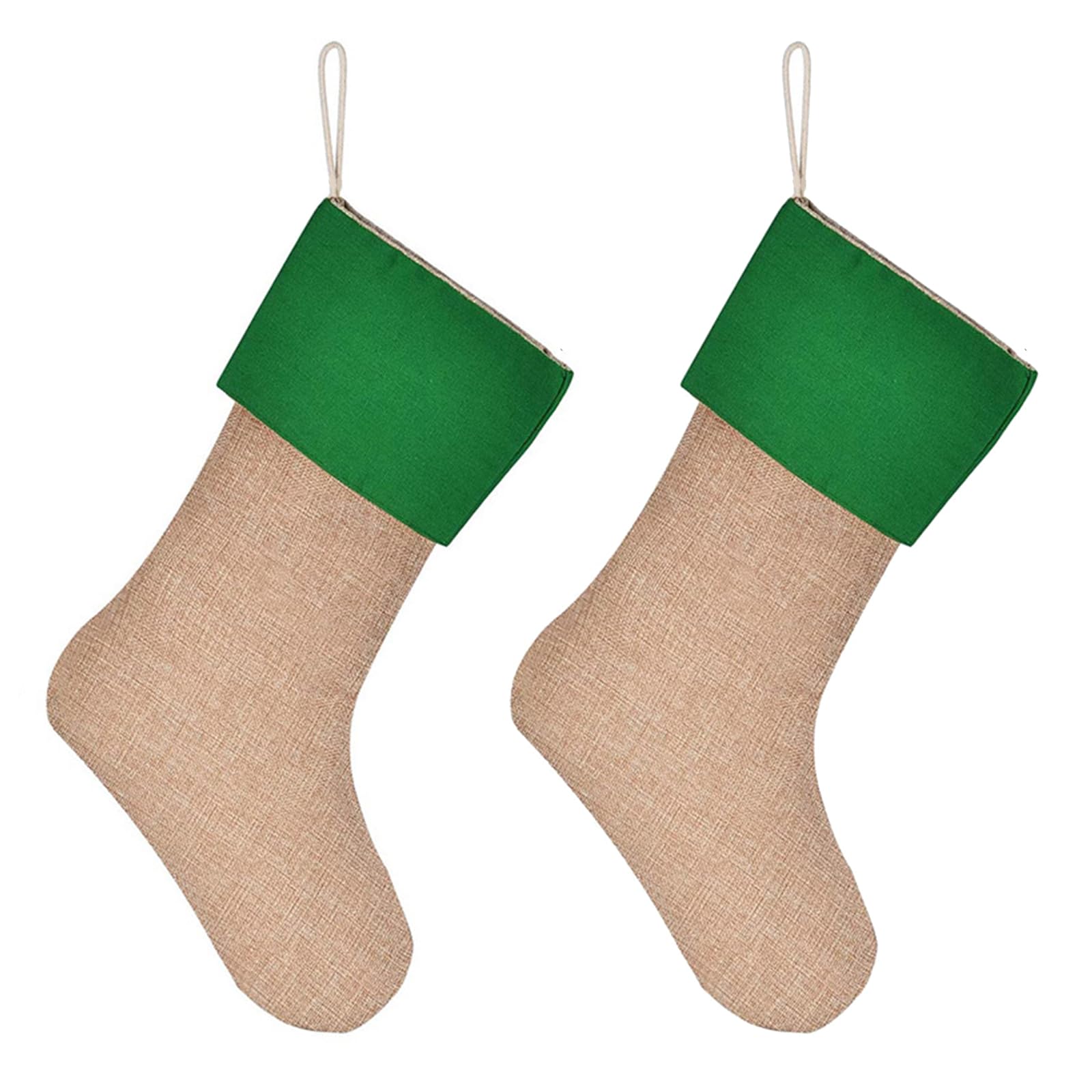 Tsophreniq Of 2 Burlap Socks Large Capacity Stocking Candy Containers Christmas Tree Decoration Fireplaces Hanging Ornament Fireplaces Hanging Stockings