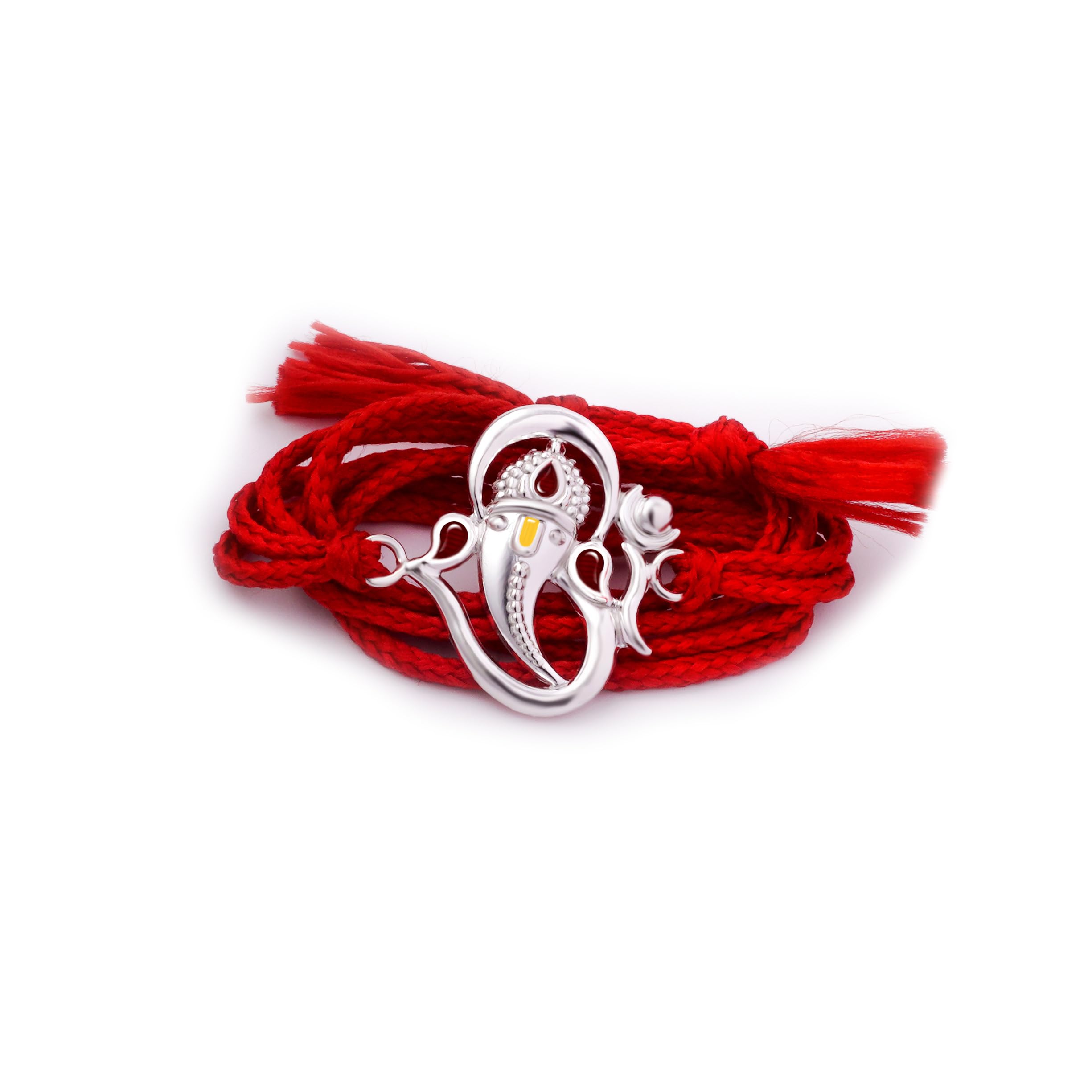 Maruti Jewellers 100% Pure Silver Om Ganesha Meenakari Work Rakhi Bracelet for Brother (Pack of1)(Style 1) (B08CCG99FG) Amazon Price History, Amazon Price Tracker
