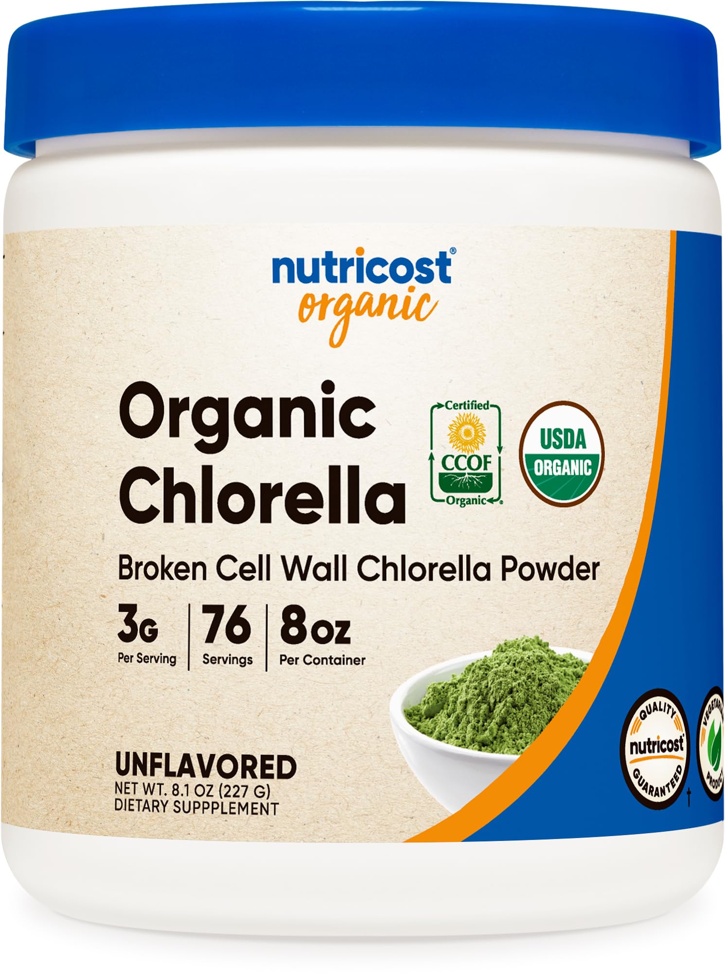 Nutricost Chlorella Powder - Pure Chlorella - 3000Mg Per Serving -, Non-Gmo, Gluten Free