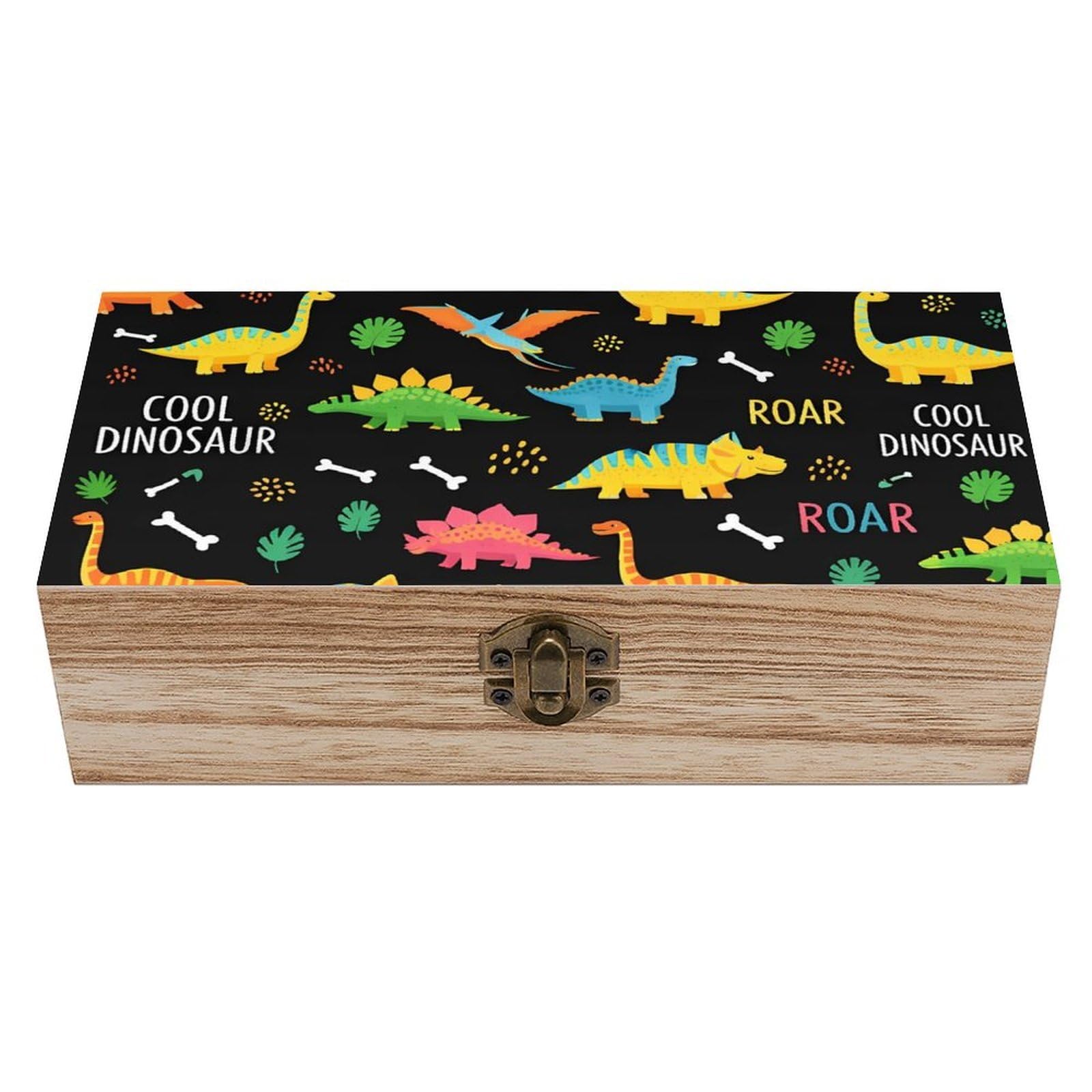 HLBSDM Blue Fire Dragon Wooden Storage Box