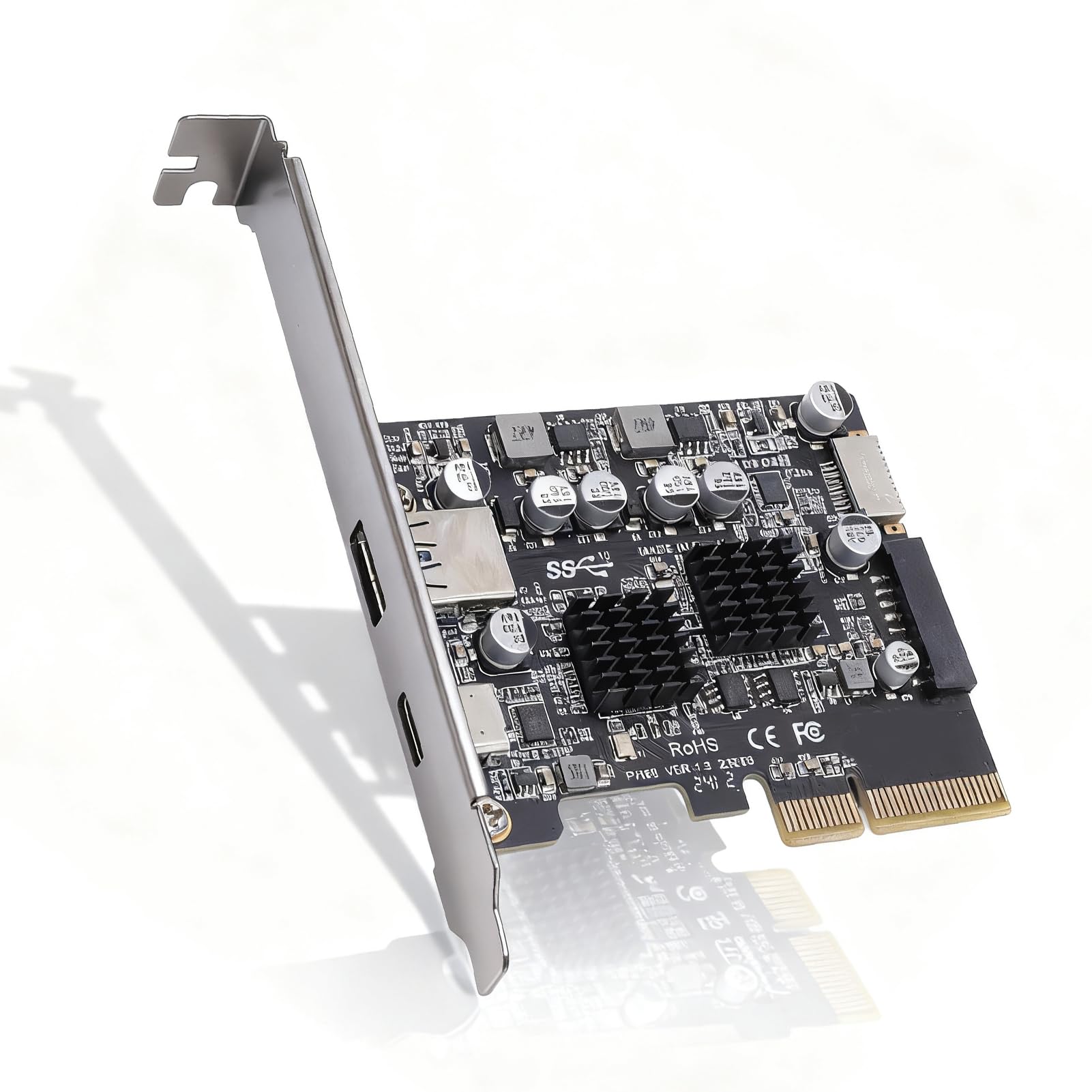 10Gbps PCIE 3.0 to USB 3.2 Expansion Card, Type C USB3.2 Gen2 Front Expansion Card Adapter to Type E and USB 19/20 Pin