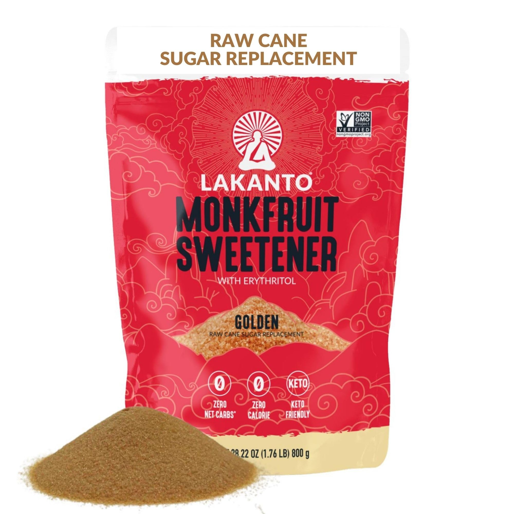 Lakanto Monk Fruit Sweetener All Natural Sugar Substitute, Golden, 800 Grams (28 Ounce) by Lakanto