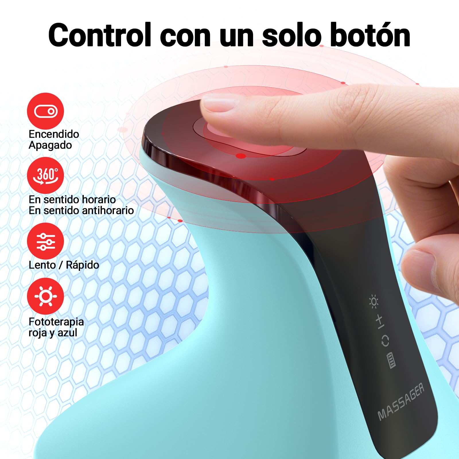 Masajeador de Cuero Cabelludo Eléctrico IPX7, 4D Recargable con 108 Puntos de Masaje, para Crecimiento del Cabello y Relajación - Uso en Cabeza y Todo el Cuerpo