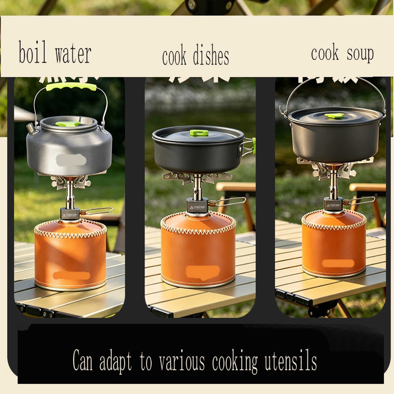 Fornello da Campeggio a Gas Portatile e Compatto Cucina Esterna con Griglia in Ghisa o Alluminio Include Custodia per Un Trasporto Facile Ideale per Escursioni Picnic e BBQ B