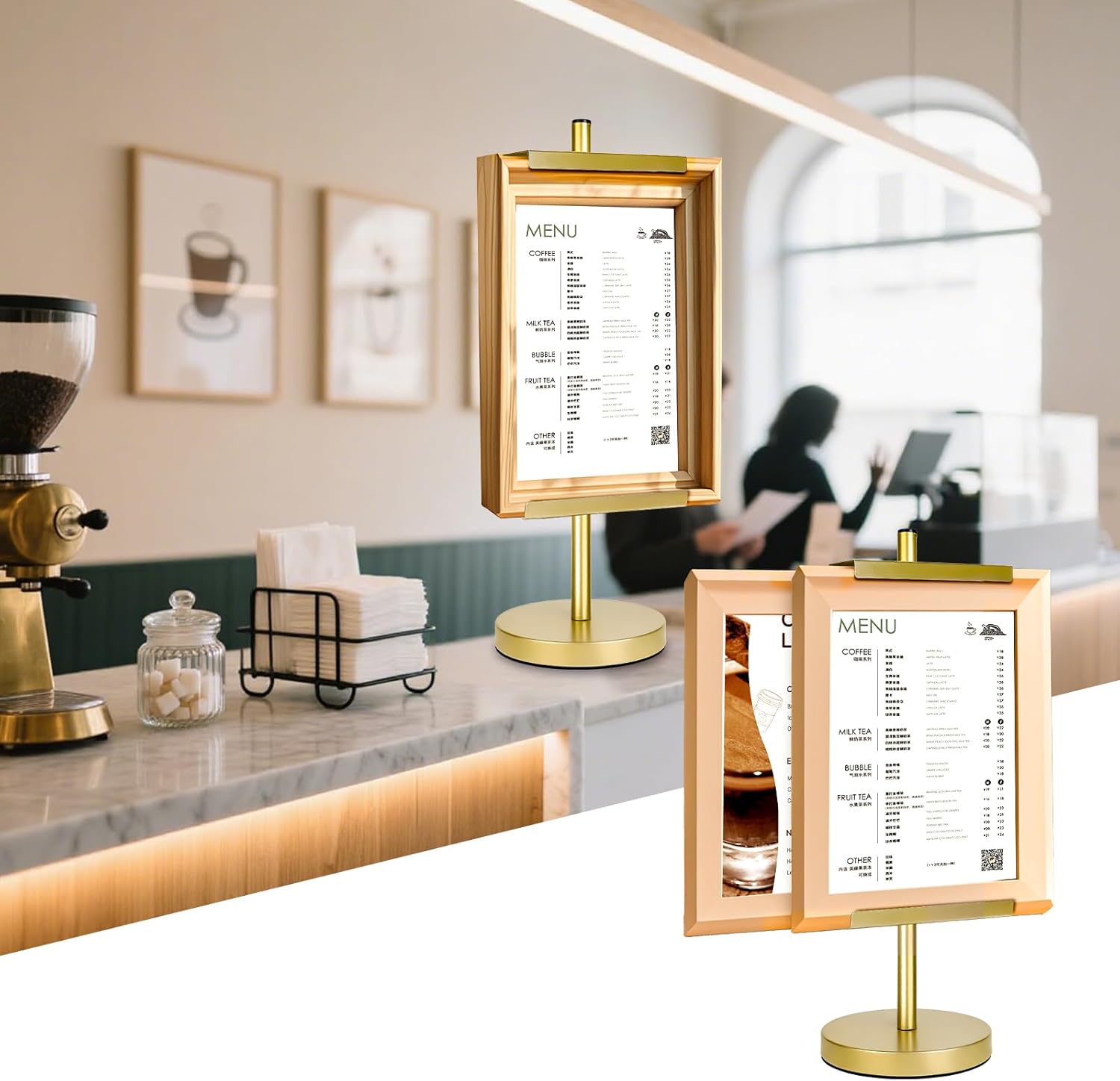 Photo Frame Tabletop Easel Stand-Heavy Duty Tabletop Display Easel, French Style Gold Easel Stand,Picture Frame Stand for Wedding/Art/Photos,Picture Easels (Gold, 28inch)