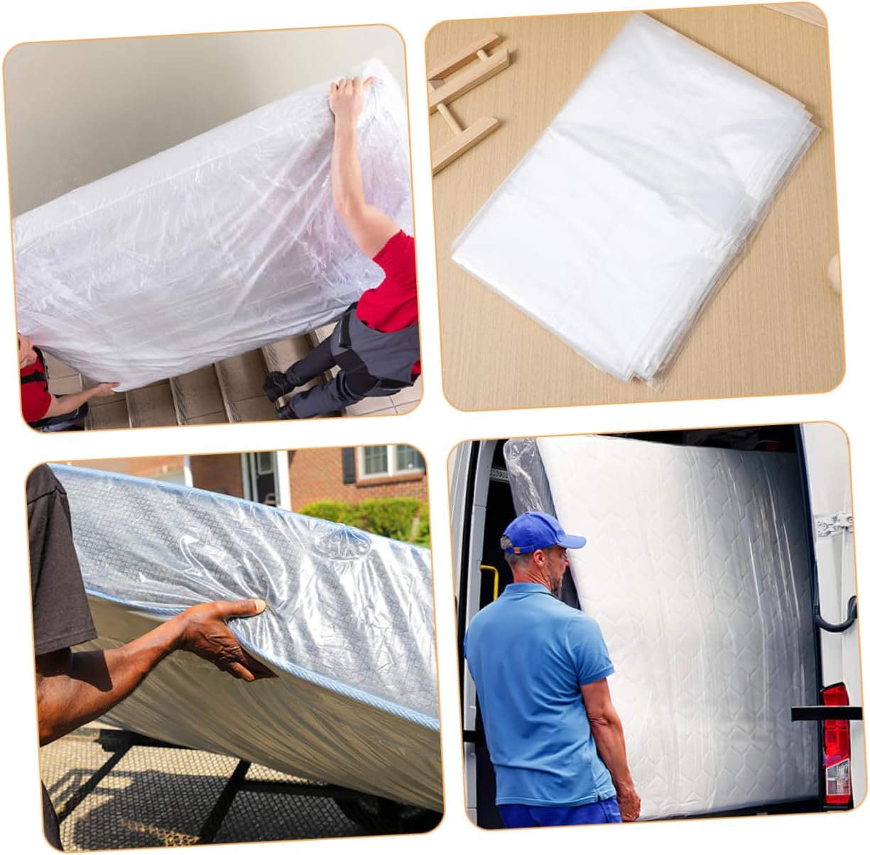 MERRYHAPY Thick Plastic Mattress Protector Cover Moving Bag for Queen and King for Storage
