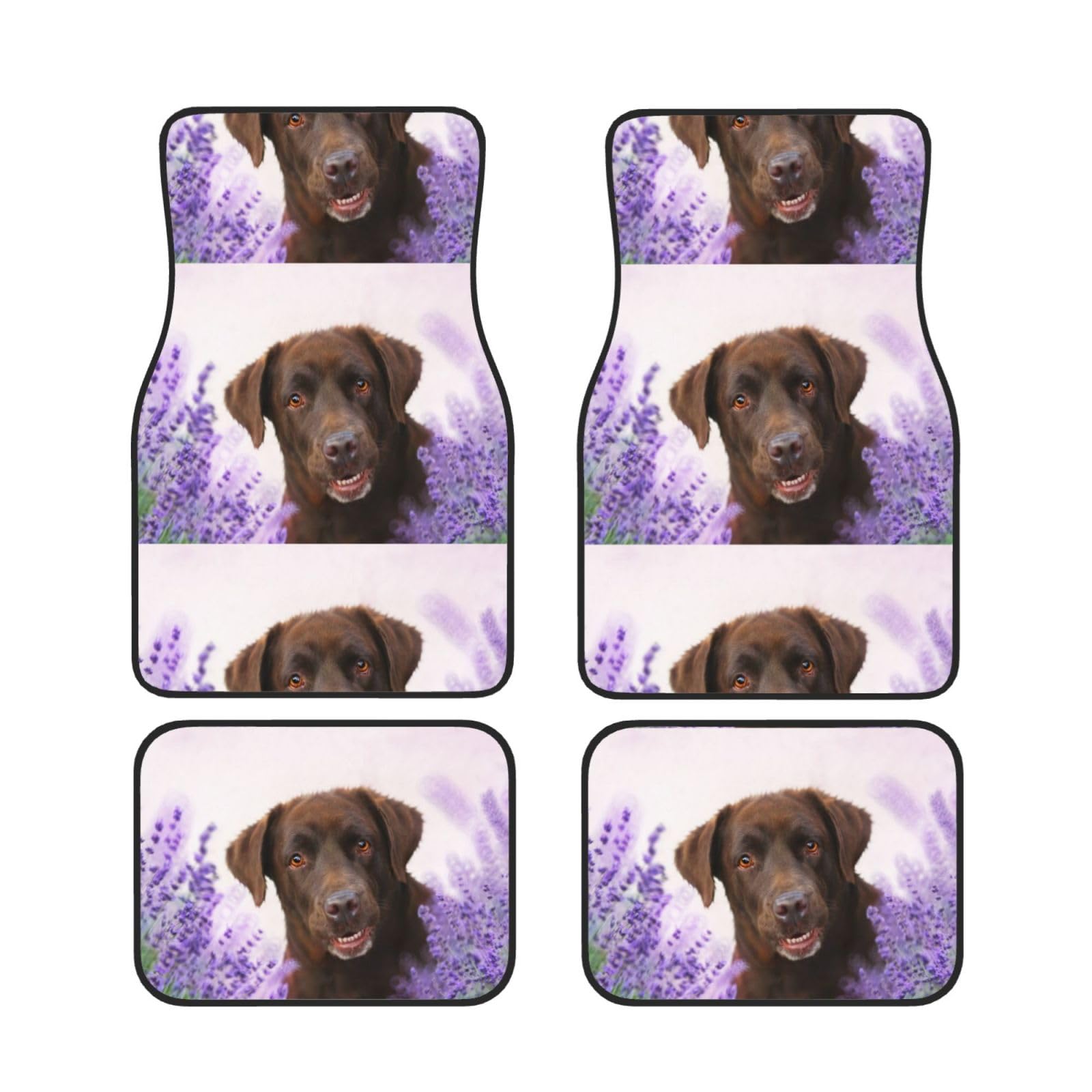 Brauner Labrador, Lavendelfarbene Retriever, 4er-Set Auto-Fußmatten, Neopren-Fußmatten für Fahrzeuge, rutschfeste Auto-Fußmatten, Autozubehör