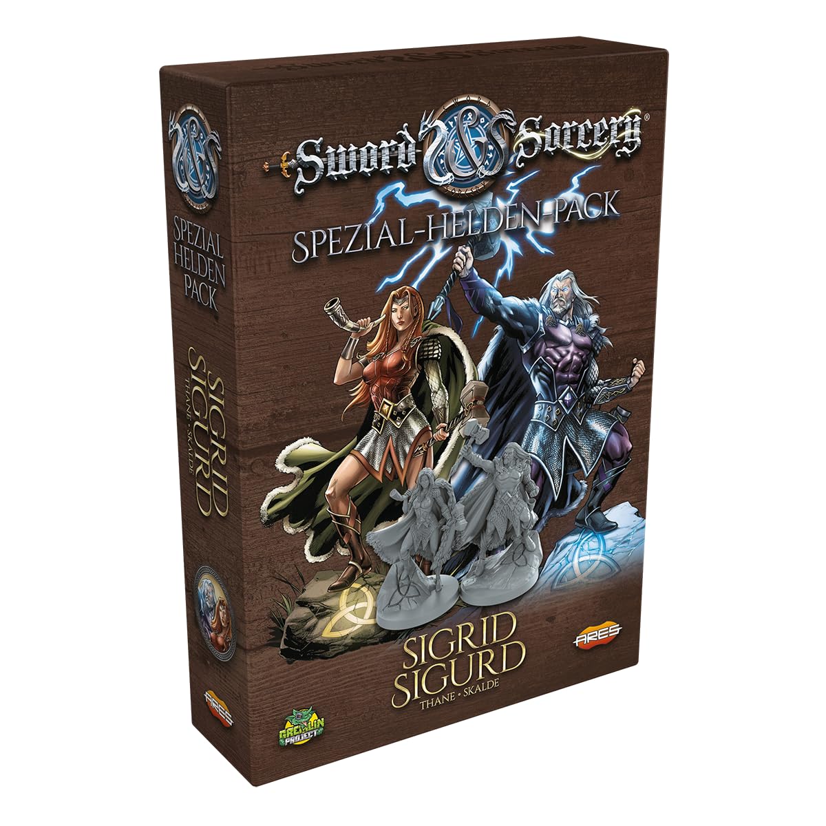 Asmodee Ares Games, Sword & Sorcery: The Old Chronicles - Sigrid/Sigurd, Special Hero Expansion, Expert Game, Dungeon Crawler, 1-5 Players, Ages 13+, 30-150 Minutes, German