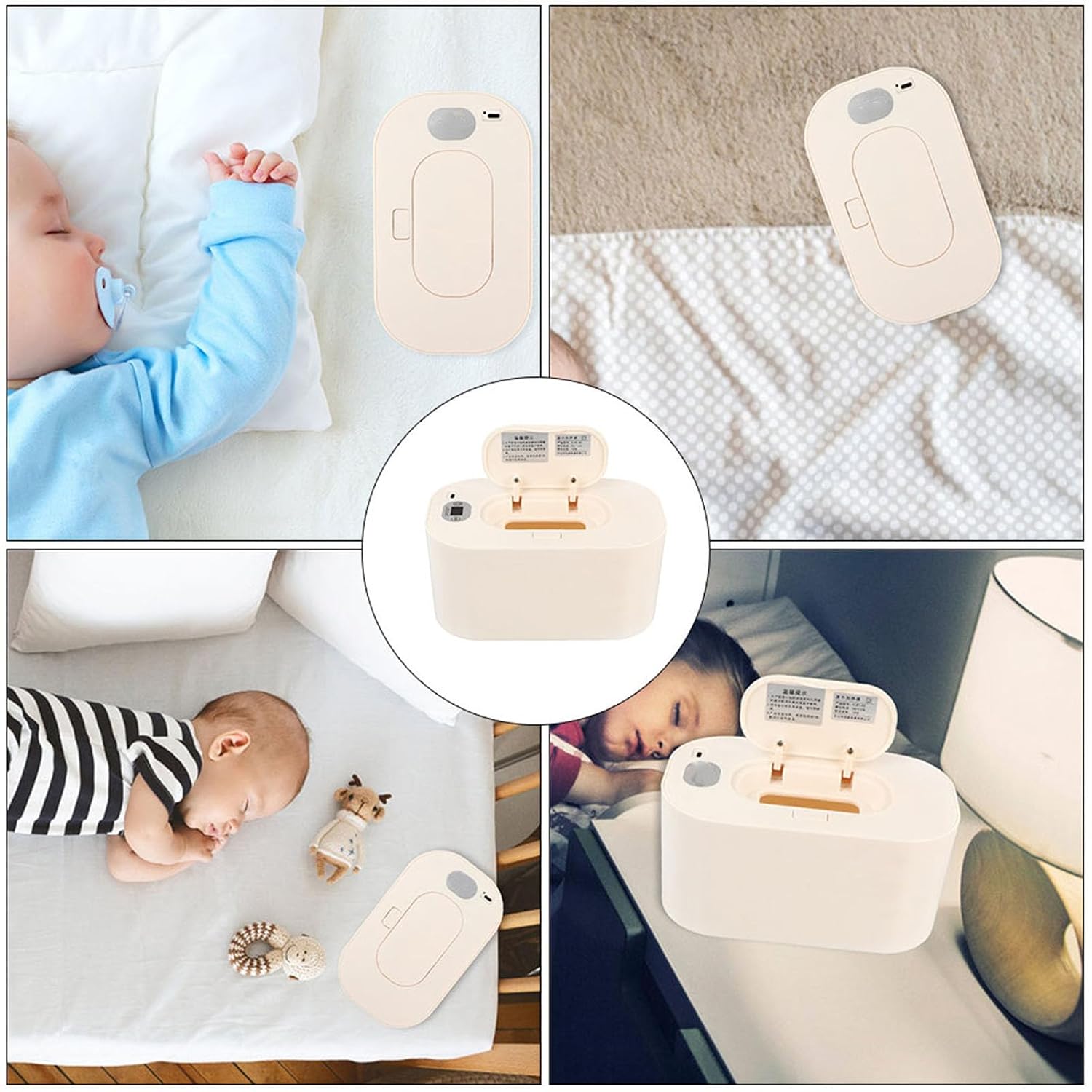 Diaper Wipe Warmer with Intelligent Constant Temperature Abs and Silicone Material Fits Most 80 Count Wipes Package for Comfortable Care