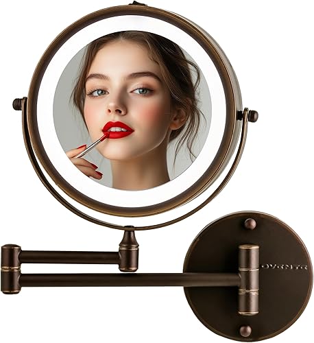 Ovente serie MFW70 - Espejo de maquillaje con luz LED para montaje en pared Ovente serie MFW70 - Espejo de maquillaje con luz LED para montaje en pared