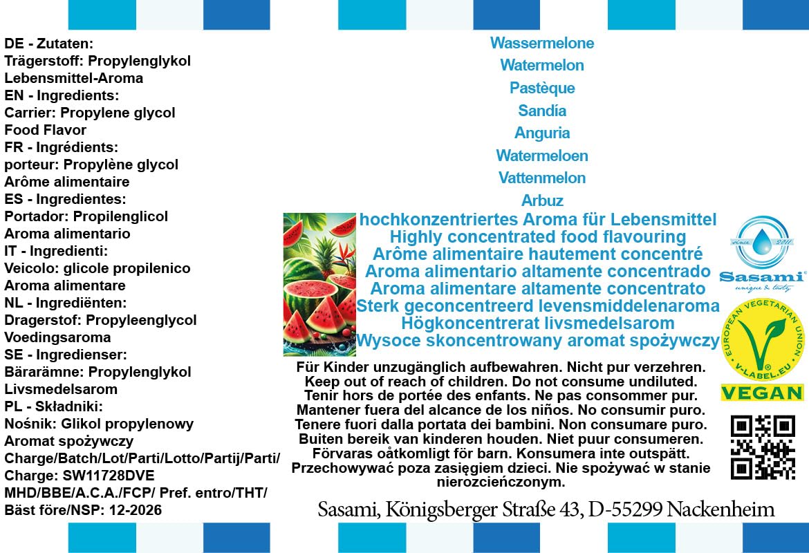 Anguria aroma concentrato - vegano - Sasami - 100ml