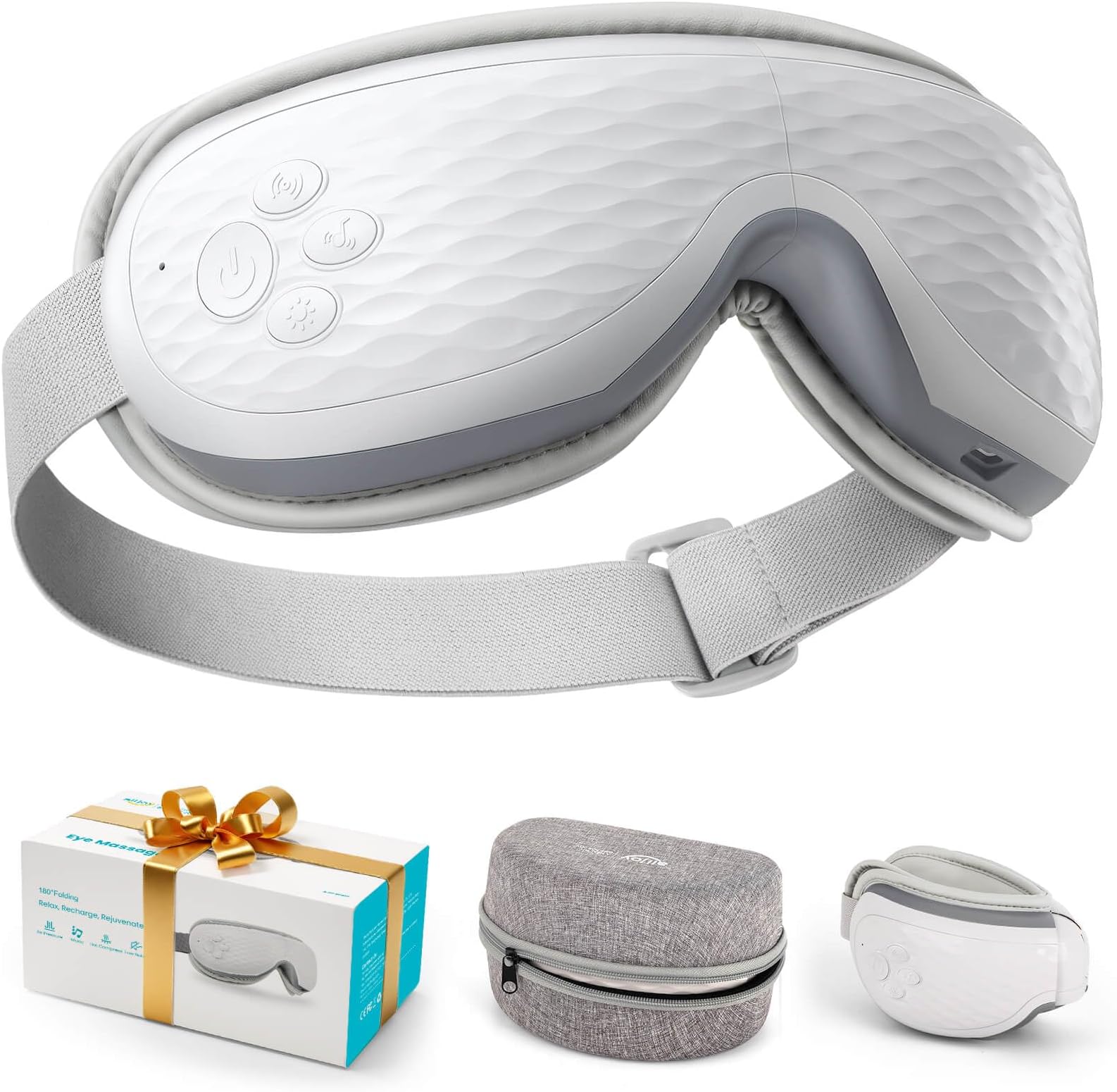 ALLJOY Christmas Gifts, Ultra Silent Eye Massager with Heat, Birthday Gifts for Women, Eye Care Gifts for Mom, Heated Sleep Eye Mask for Relax Eye, Reduce Eye Strain