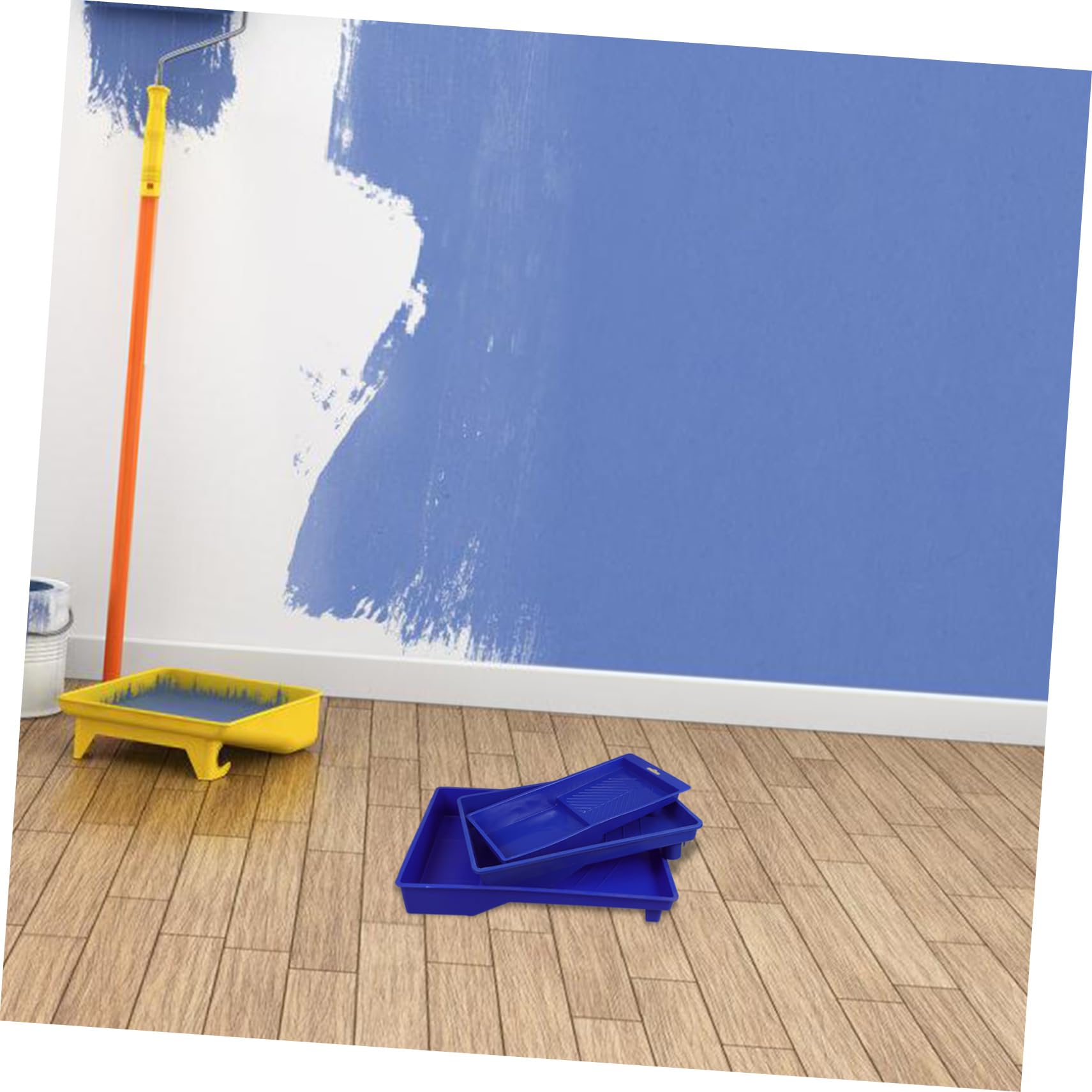 Bandeja de Pintura para Rodillos de Polipropileno Azul 3 Piezas