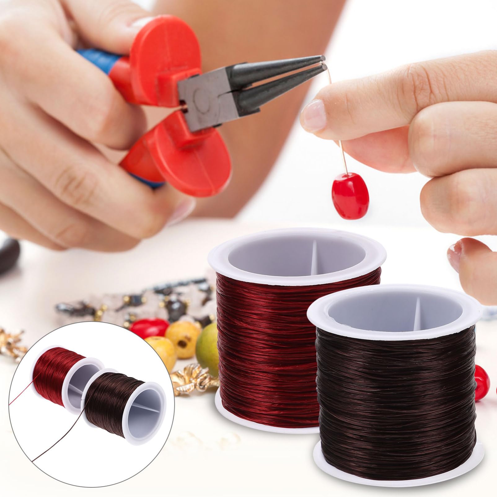 Lurrose 5 Set Di Filo Per Gioielli Artigianali Perline Alla Rinfusa Per Braccialetti Cordino Elastico 4 * 5