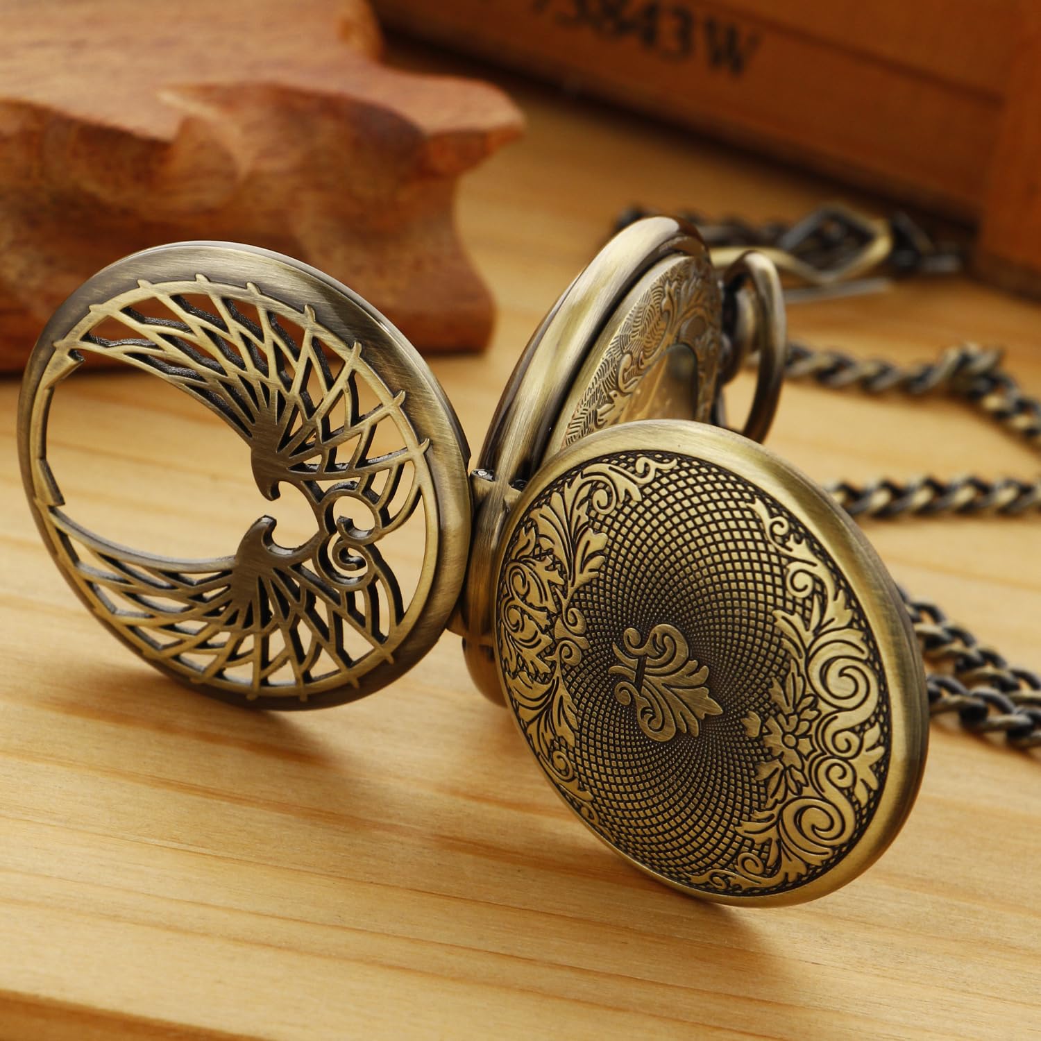 Tiong Montres de Poche en Quartz pendentifs Colliers Cadeaux pour Hommes avec Colliers Montres de Poche pour Hommes