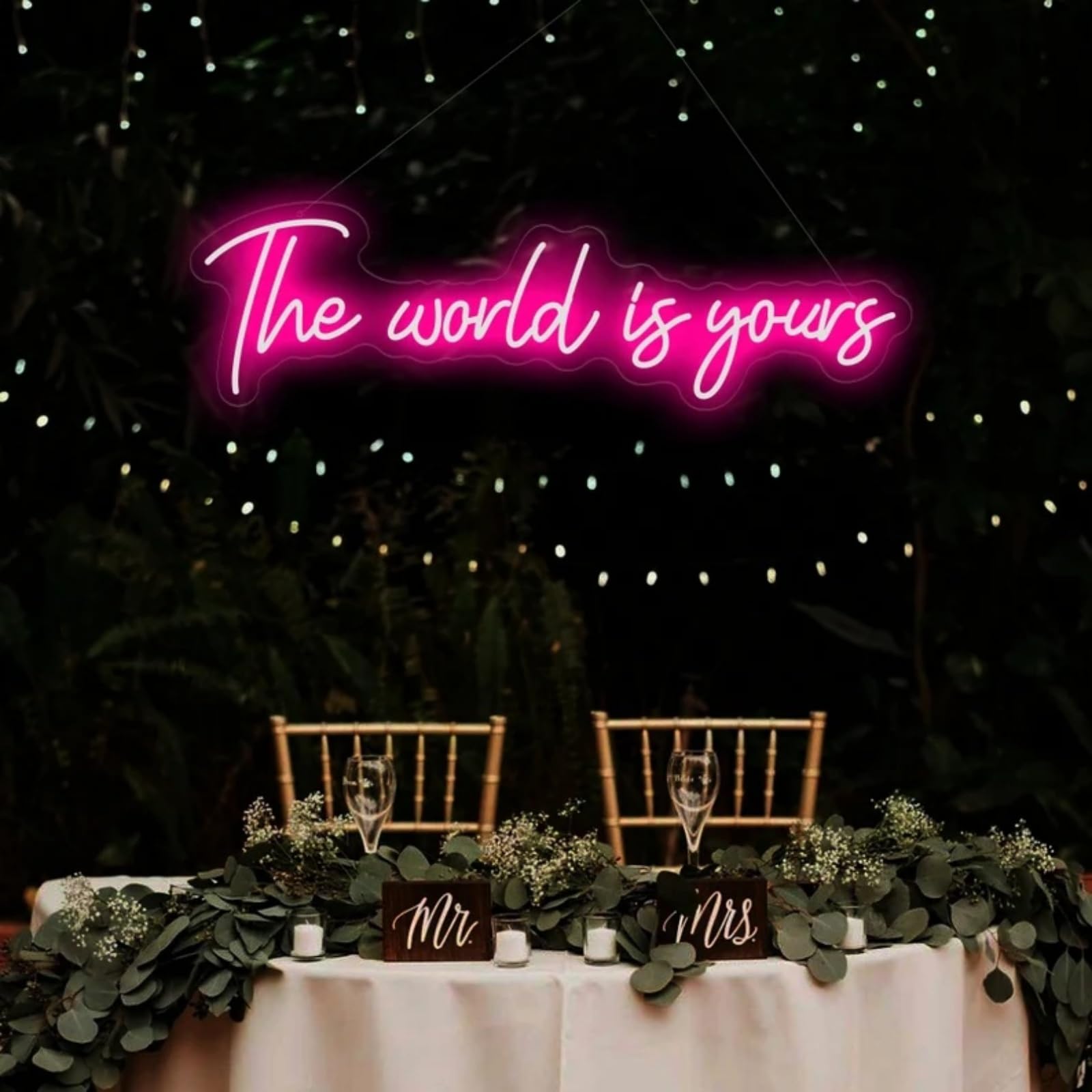 The World is Yours Neon Sign for Wall Decor, LED Light Signs for Bedroom Game Room Man Cave Home Bar Bistro Club Cafe Wedding Graduation Party Birthday Gift
