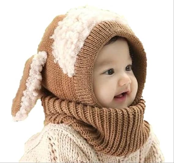Amazon Co Jp うさぎ 帽子 赤ちゃん ニット帽 ニット帽子 ベビー キッズ 子 子供 用 防寒 選べる5色 ブラウン 服 ファッション小物