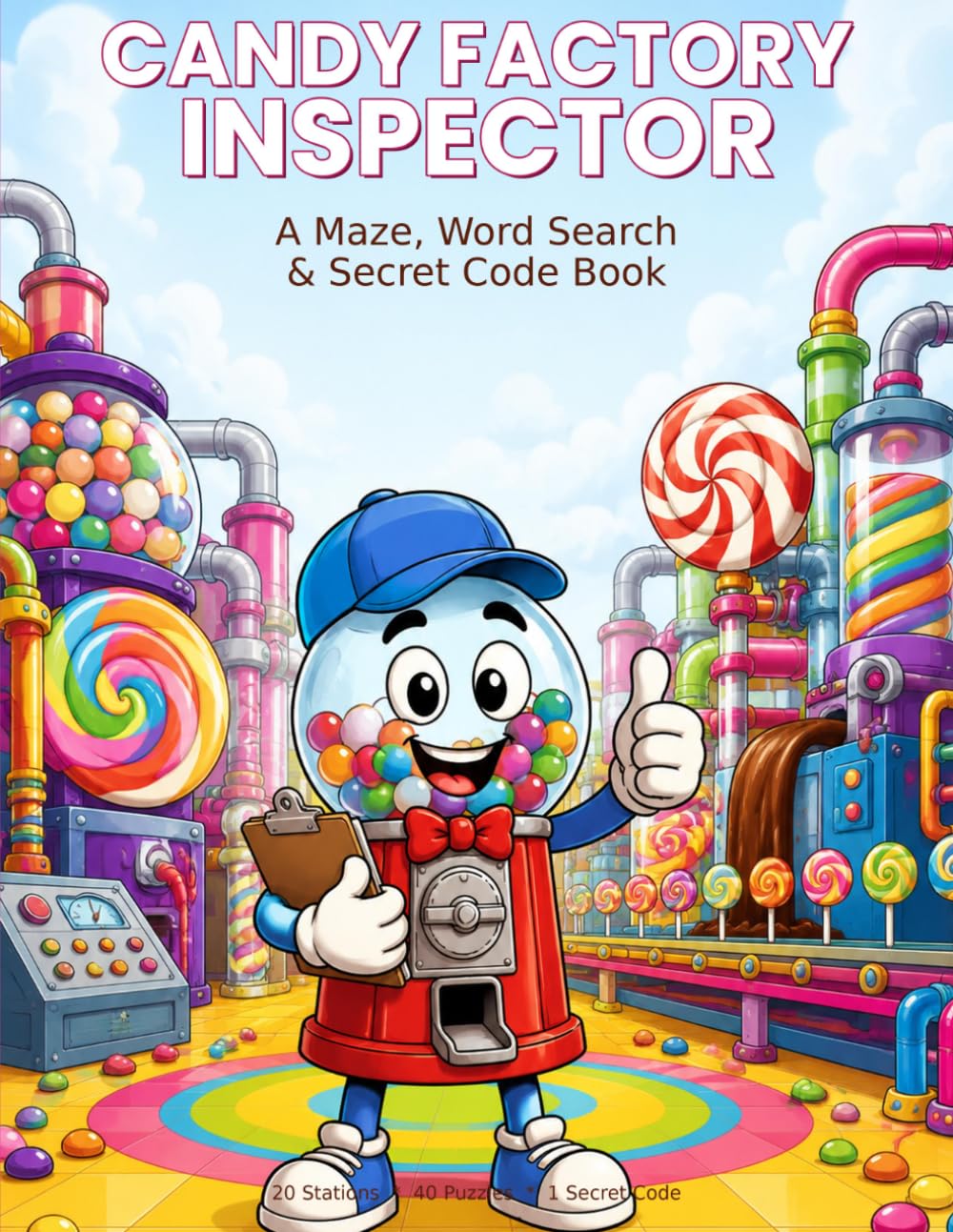 CANDY FACTORY INSPECTOR: A Maze, Word Search & Secret Code Activity Book (CODE CRACKERS)