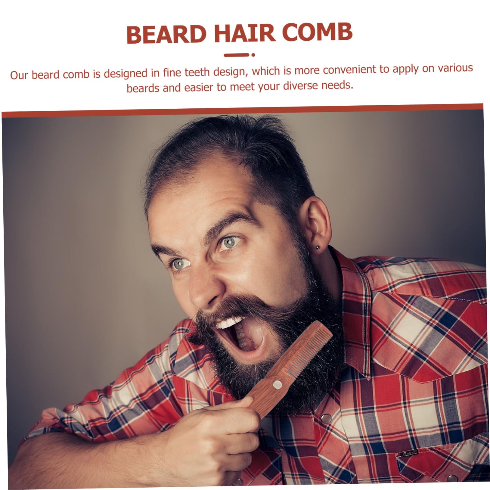 FRCOLOR 3pezzi Pettine Da Barba Legno Di Sandalo Comodo e Portatile Design Ergonomico Per Cura e Stile Della Barba Strumento Di Pulizia Per Viaggi e Uso Quotidiano