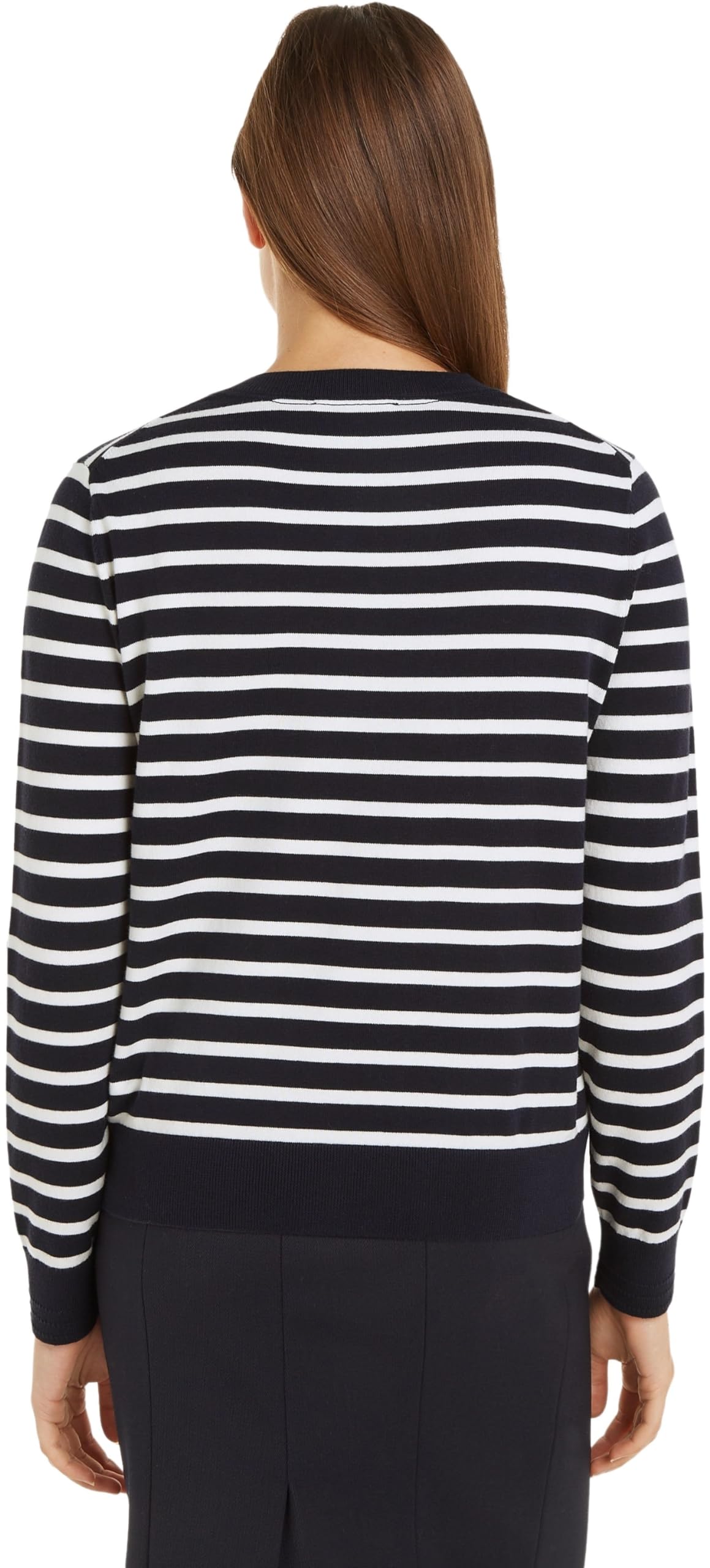 Tommy Hilfiger Damski sweter z dzianiny z dżerseju, Pustynne niebo/kość słoniowa płatek, S