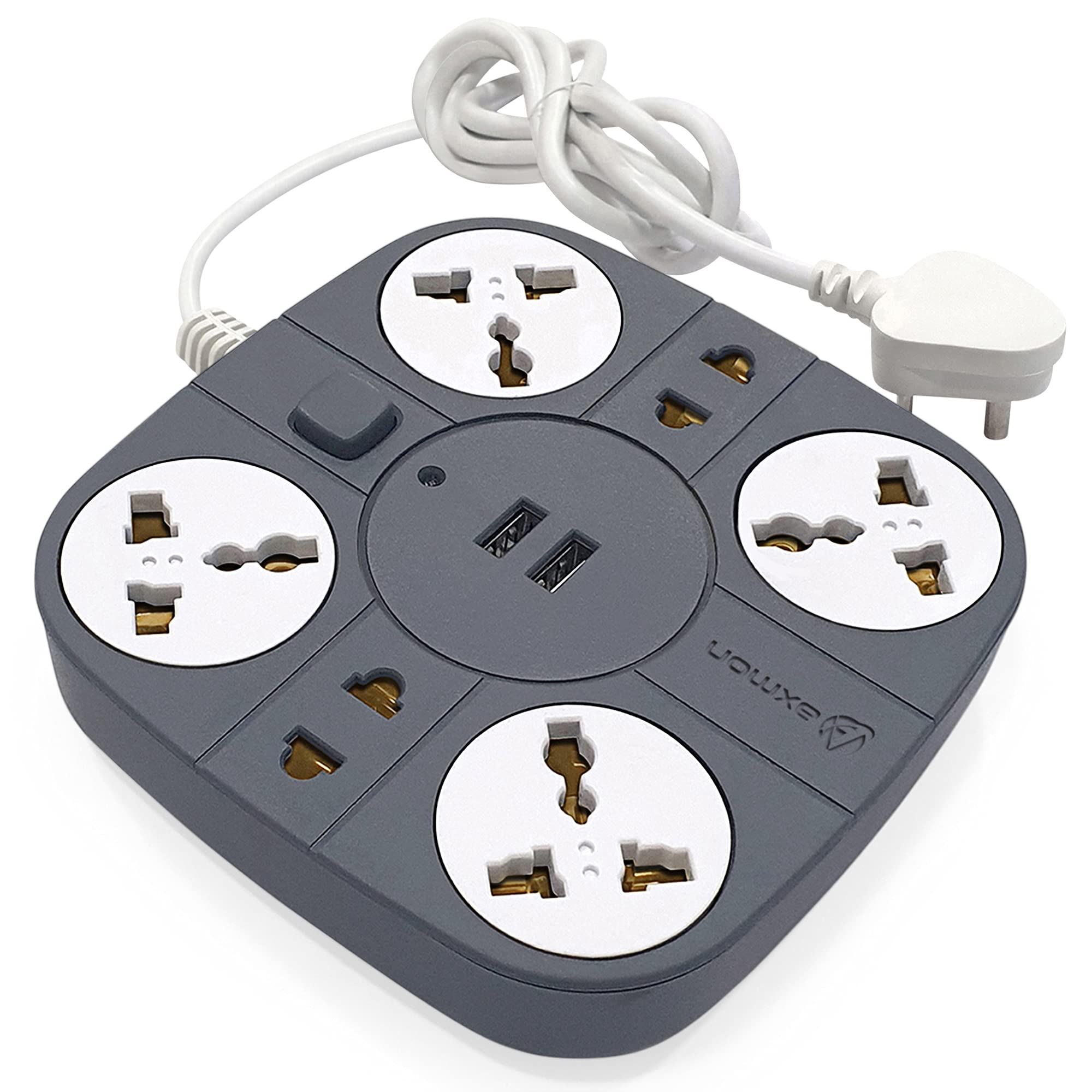 Buy Axmon Extension Cord with 2 USB Charging Ports and 6 Socket 10 Amp Heavy Duty Multiplug