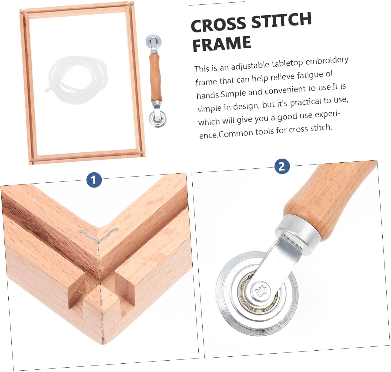 Adjustable Wood Embroidery Stand for Cross Stitch and Quilting