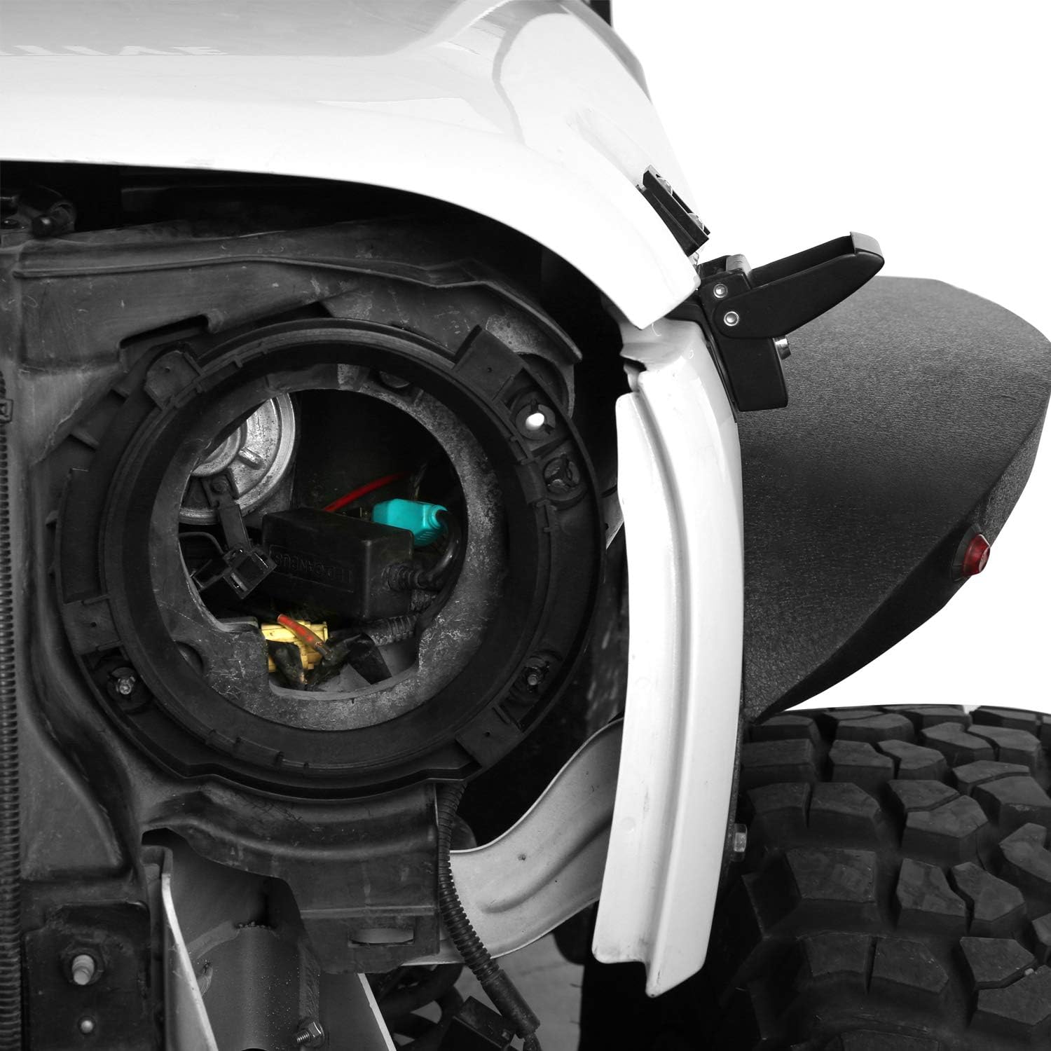 u-Box Wrangler 7 inch Headlight Mount Retaining Bracket Ring Replacement w/ 3 Plastic Studs for 2007-2018 Jeep JK Wrangler & Unlimited