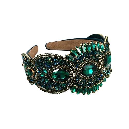 Miniatura 1 de Diadema de moda de estilo barroco de alta gama, decoración para mujer, elegante diadema de cuentas de cristal, cadena de oro, diadema de diamantes