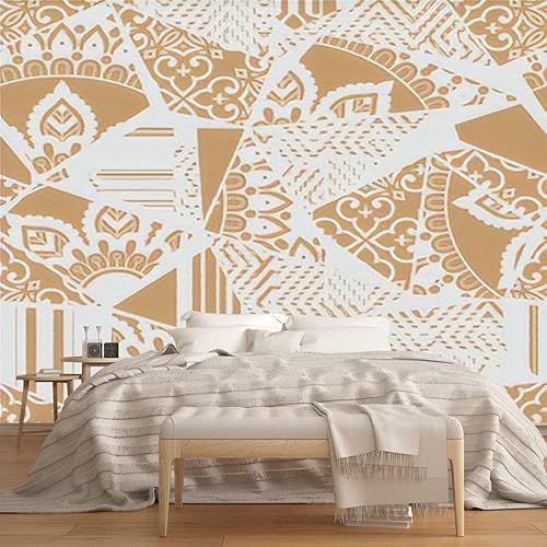 Mural de lienzo moderno 3D dibujado a mano con flores caprichosas para jardín, patrón sin costuras, moderno, primavera, despegar y pegar,