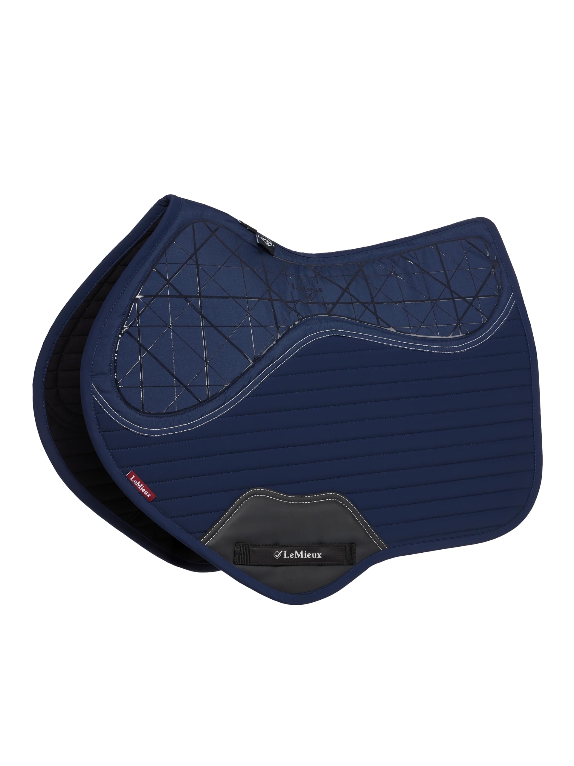 LeMieux Soft Shell Anti Slip Close Contact Square - Saddle Stability, Grip & Comfort - Breathable - Navy - Large