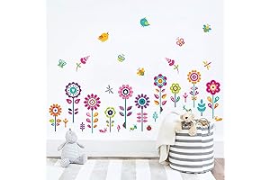 Floral Butterfly Corner Decals, Wall Decor for Nurseries and Classrooms