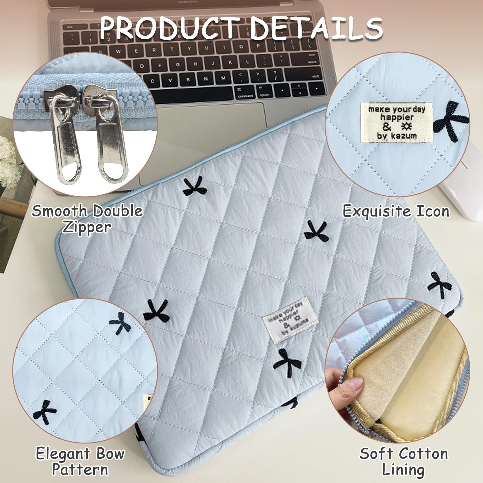 Flintronic Custodia per Laptop da 14 Pollici, Sleeve per Laptop, Custodia Borsa Custodia Protettiva Compatibile con MacBook Pro/Acer/Dell/Lenovo/HP/Samsung/Sony/Asus,14 Pollici