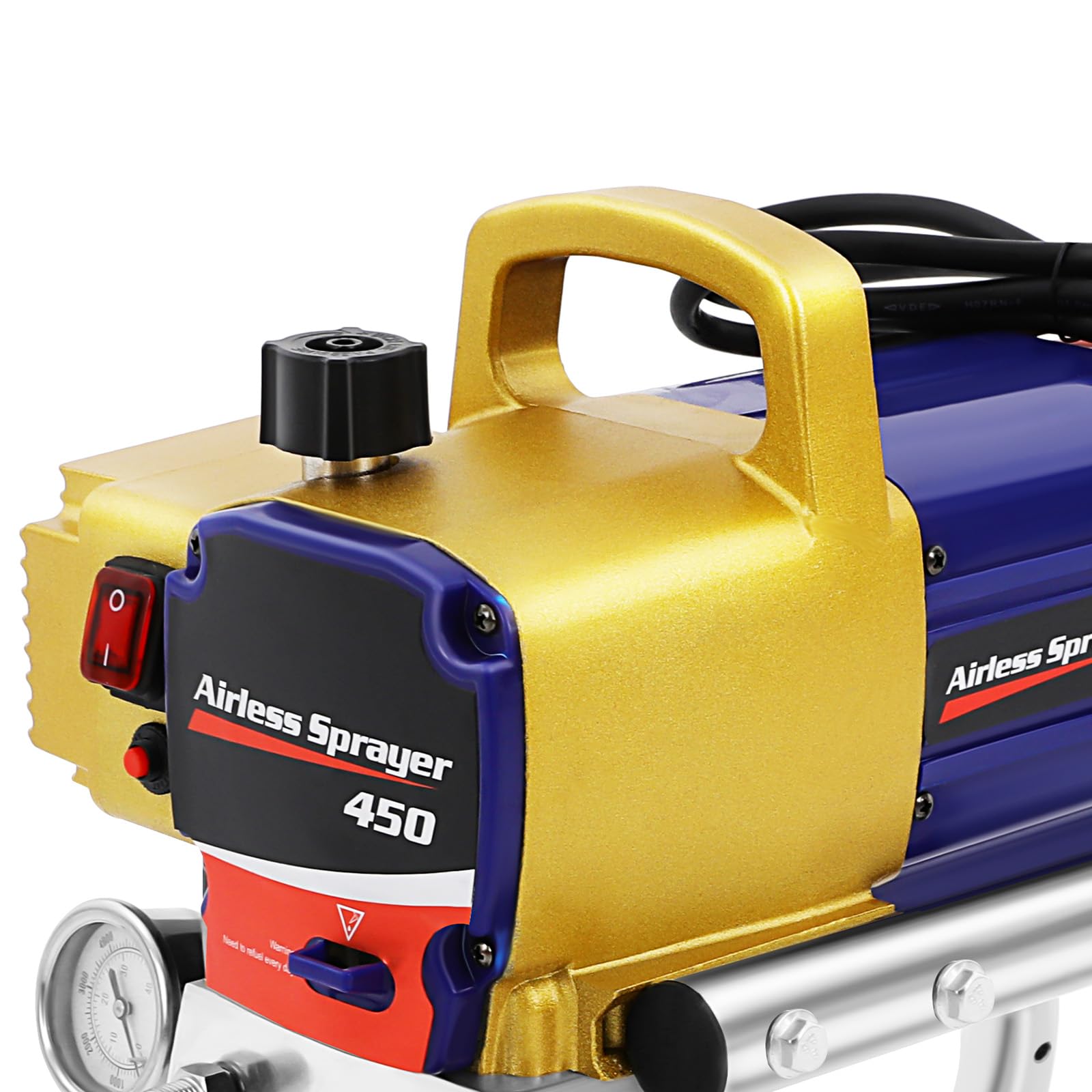 Pulverizador Airless Pintura 1500W 3300PSI, Pistola de pintura sin aire con manguera 8m, Spray pintura eléctrica para paredes techos vallas, para interiores exteriores muebles puertas, boquilla 517