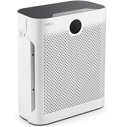 OKSOU Air Purifiers for Home Large Room Up to 1490 Ft with Laser Sensor, LED PM2.5 Digital Display, Washable Filter, Ultra-Duo 5-Stage HEPA Filtration System, Remove 99.97% Pollen Dander Odor Smoke