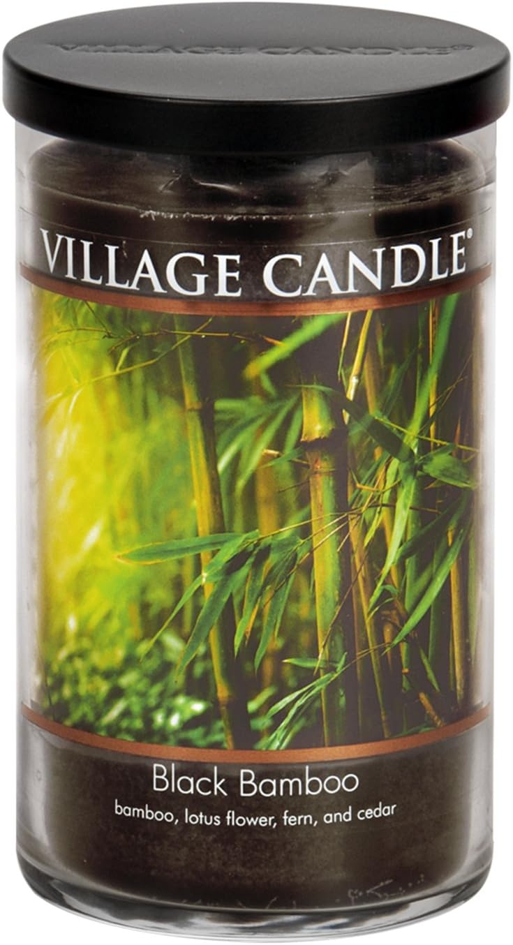 Black Bamboo Large Tumbler Jar Candle, 19 Oz, Traditions Collection, Black