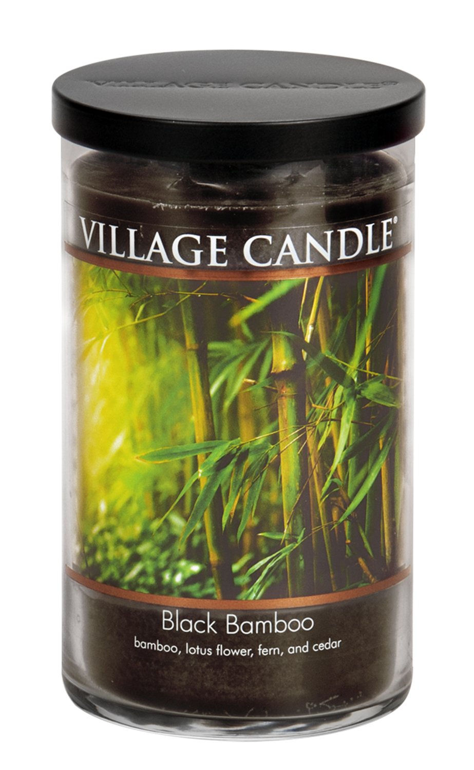 Village CandleBlack Bamboo Large Tumbler Jar Candle, 19 Oz, Traditions Collection, Black