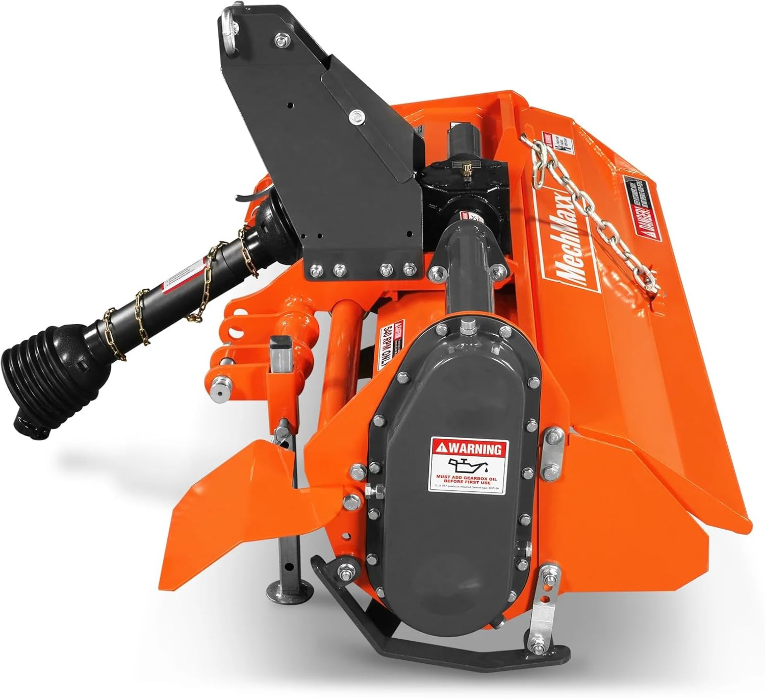 MechMaxx 53 in Rotary Tiller, 3 Point Hitch Cat.1, Chain Drive, PTO Shaft Included with Shear Bolt, 18–35 HP, LRT53