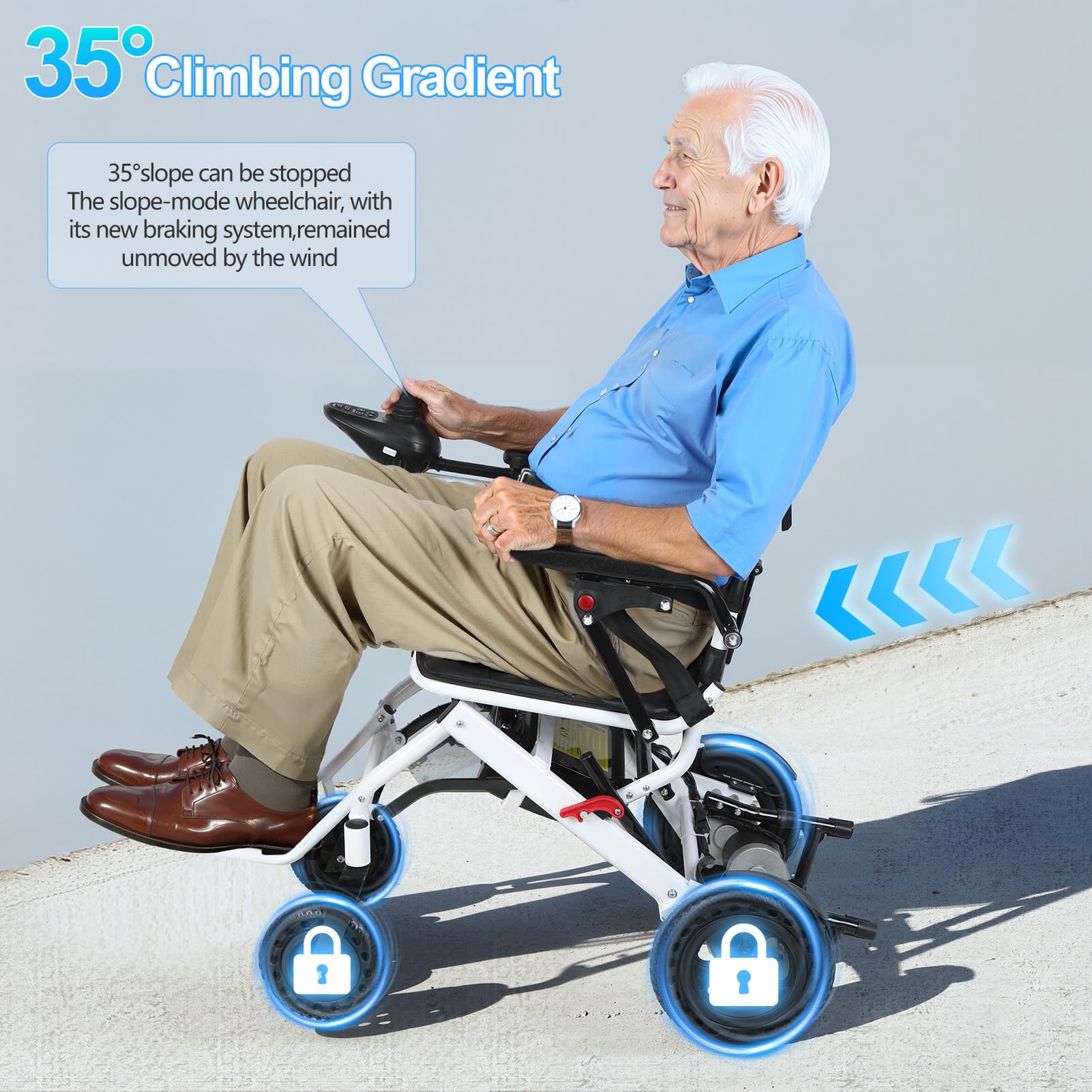 Silla de ruedas eléctrica para adultos, silla de ruedas motorizada portátil ligera de 15 kg, motores duales de 500 W, batería de litio de 10 Ah, silla eléctrica de aluminio plegable para viajes y