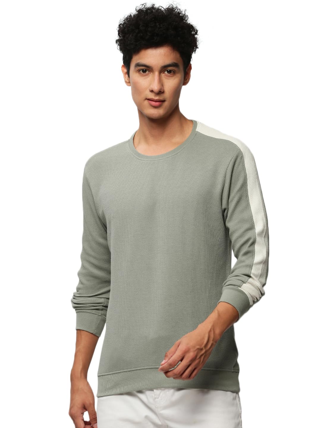 showoffff Men Self Design Pullover Sweatshirt | Round Neck Full Sleeves Cotton Sweatshirt's for Mens | Slim Fit Regular Length Sweatshirts for Men's-picture-23