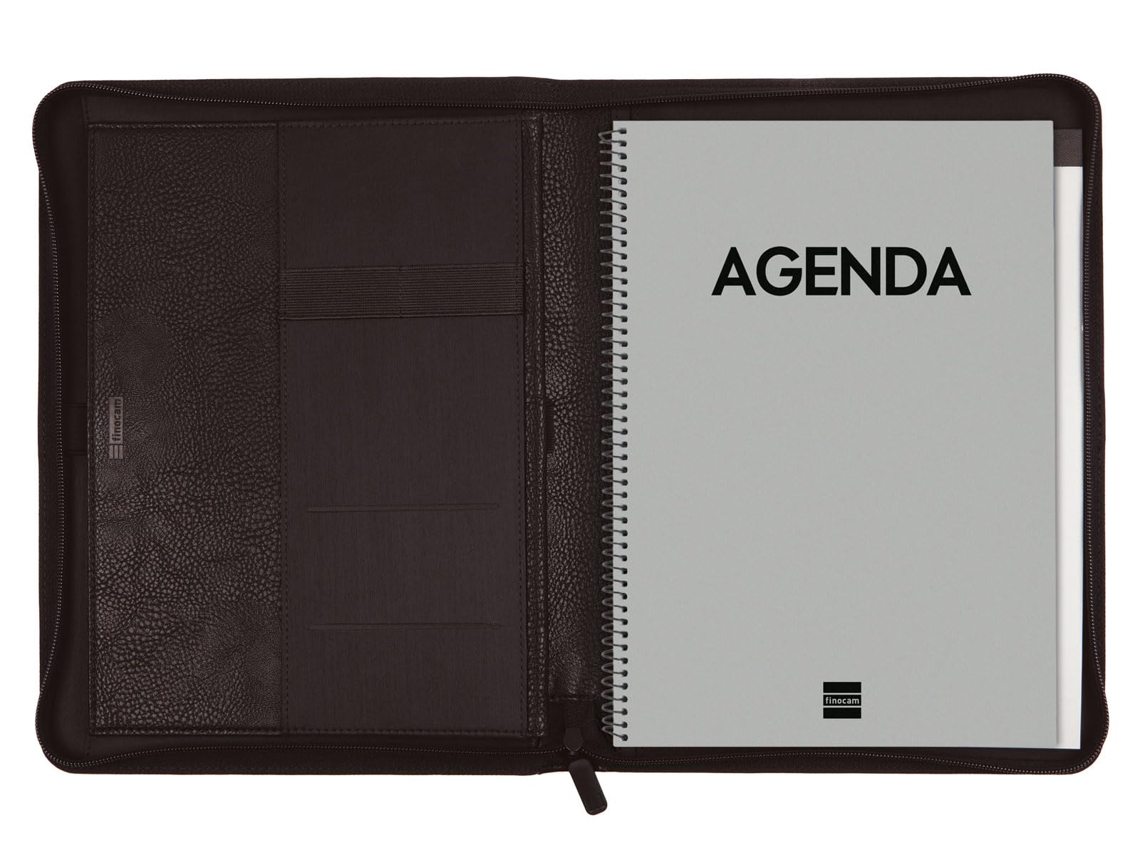 Finocam - Agenda Portadocumenti Spirale 2026 Cerniera Focus Settimana Vista Verticale Gennaio 2026 - Dicembre 2026 (12 mesi) Nero Spagnolo