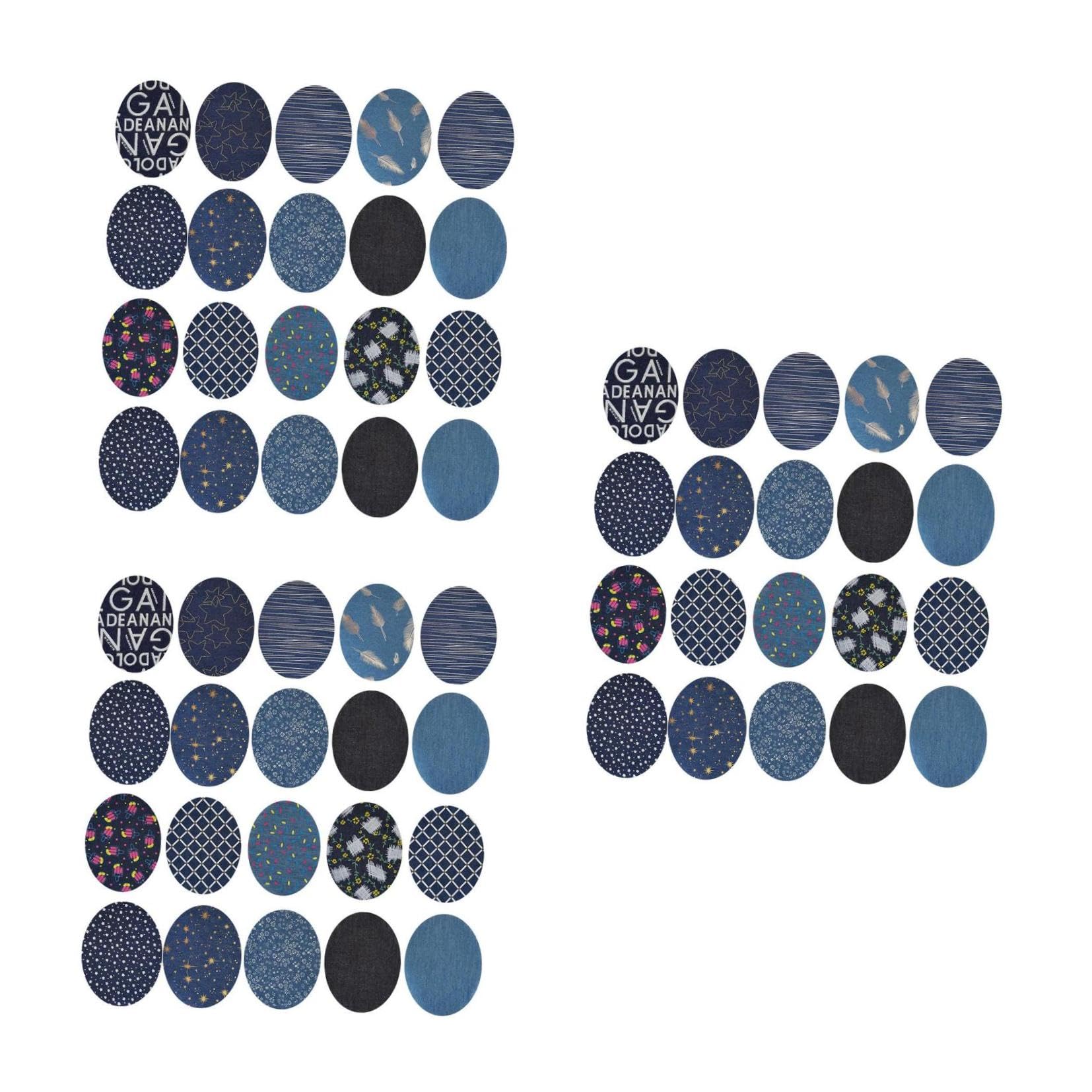 NUOBESTY 60piezas Parches De Denim Diseño Impreso Para Planchar y Coser Accesorios De Ropa Aleatorios