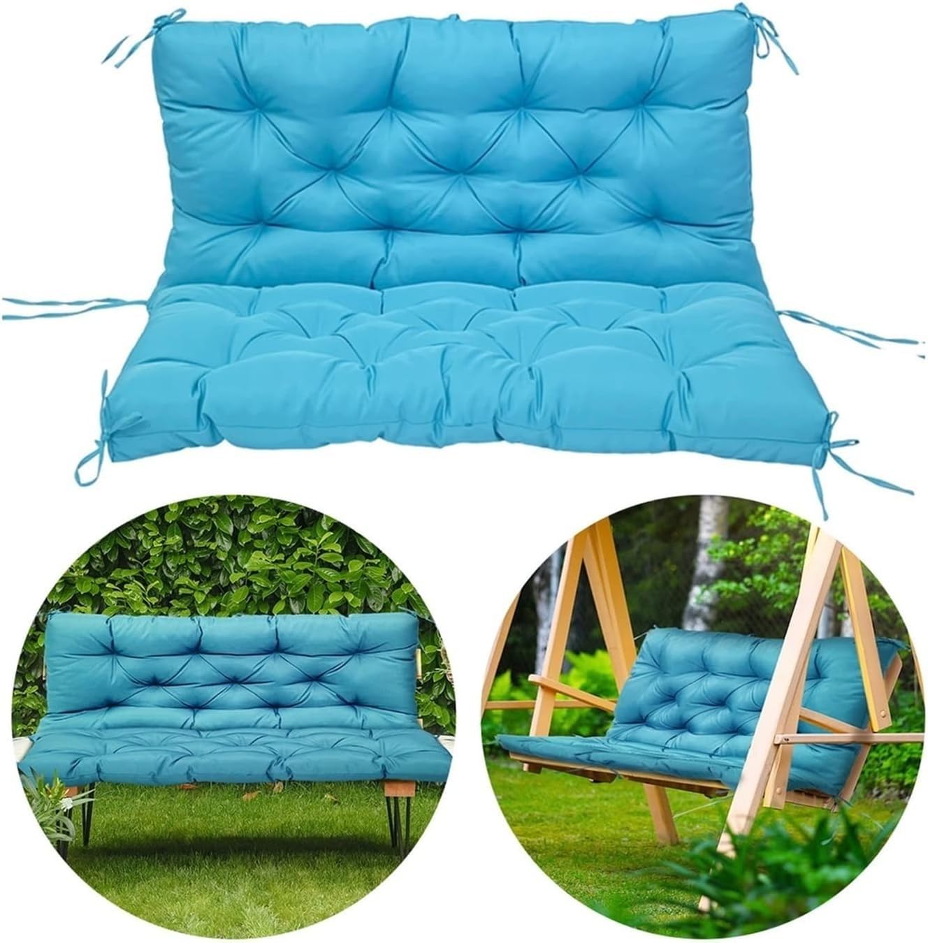 Cuscini per dondolo da esterno, cuscino per panca da giardino per mobili da giardino, cuscini di ricambio per sedie a sdraio a 3 posti, resistenti e confortevoli, per veranda, patio, sedie antiscivolo