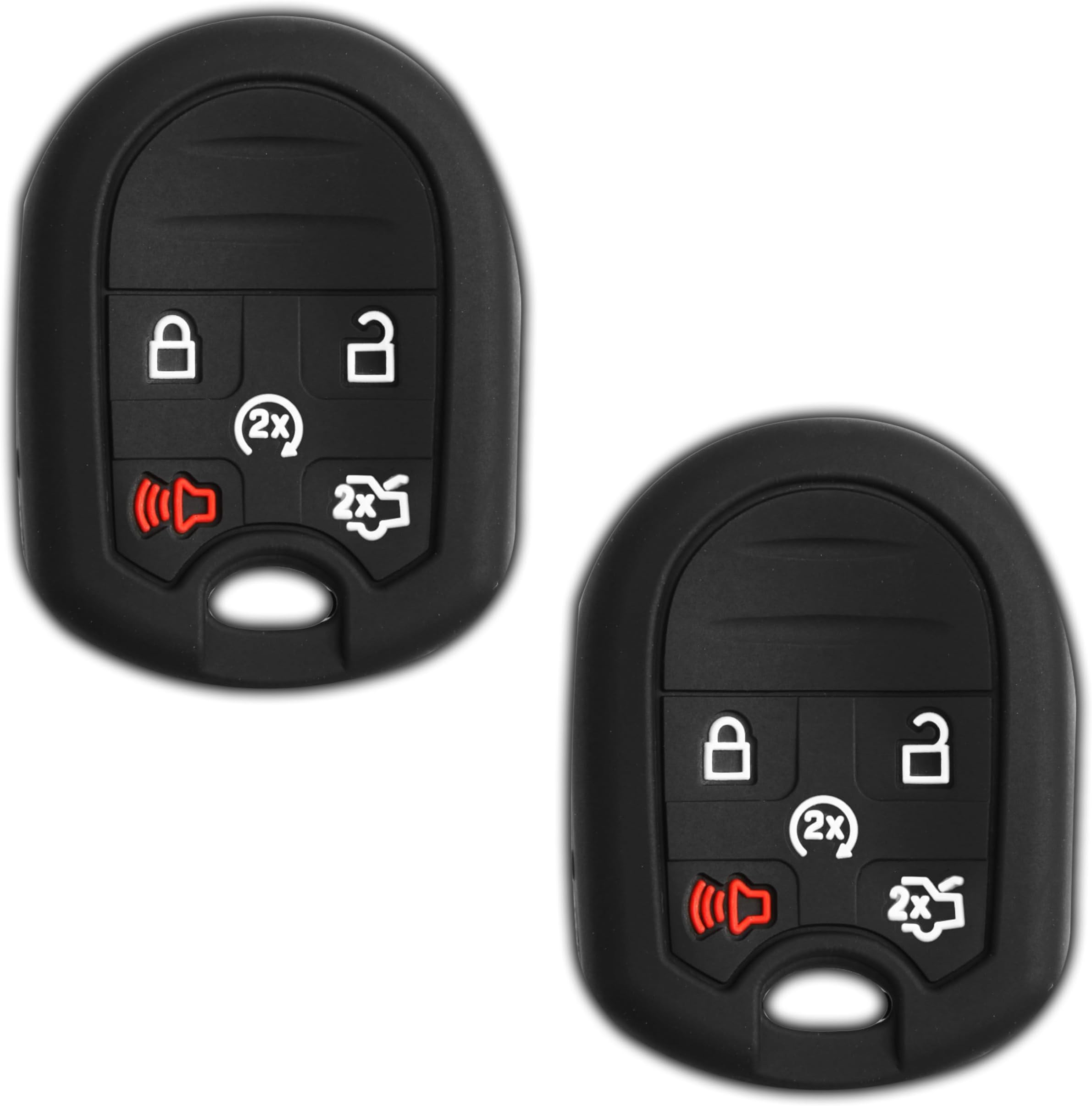 KeyGuardz Keyless Remote Car Key Fob Outer Shell Cover Soft Rubber Case for Ford Explorer Expedition Edge CWTWB1U793 (Pack of 2)