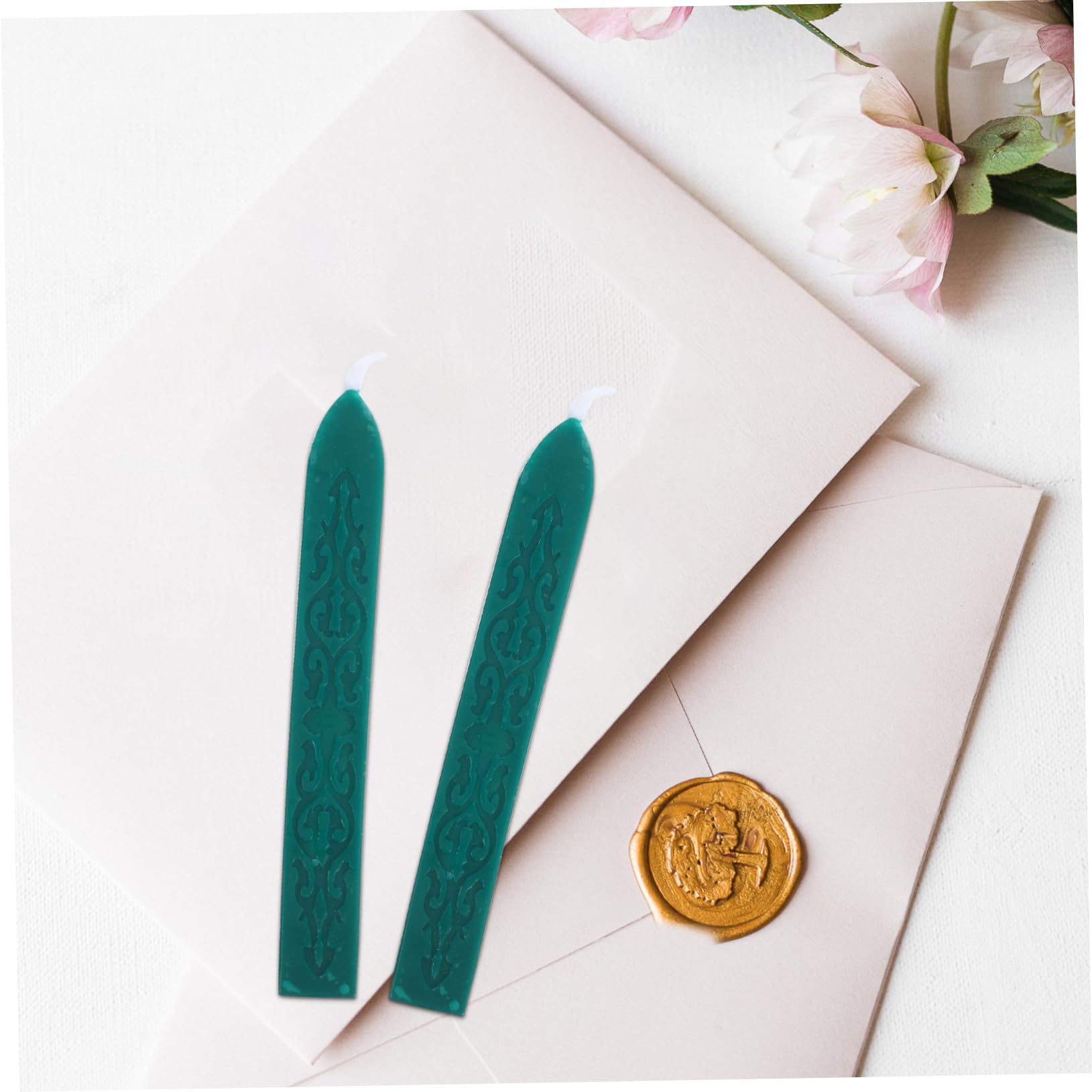 HOMSFOU 3 Set Dipingi Strisce Di Cera Umettante Sigillante Per Buste Sbucciare Scioglie Agente Sono Cera Da Sigillo Buste Autosigillanti Soia Dark Green 6 Pezzi*3