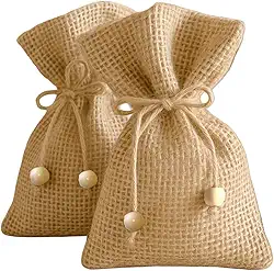 Saquinho de Juta para Festa e Lembrancinha, 12 x 17 cm, 12 Unidades